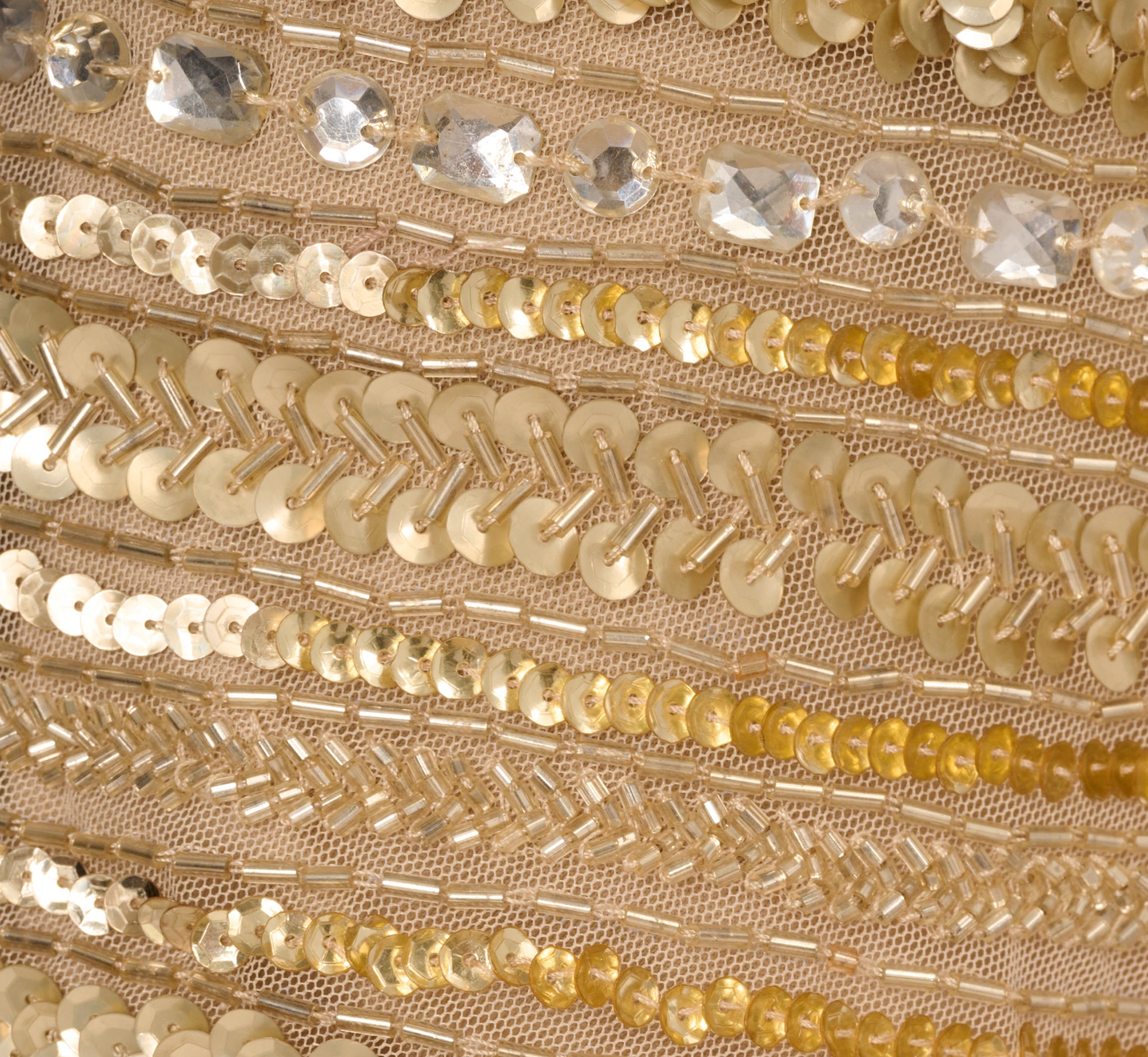 Off Shoulder Sequin Bead Column Gown In Gold