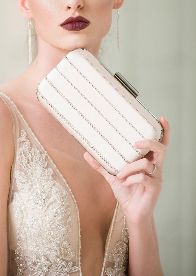 Harmony Striped Crystal Clutch