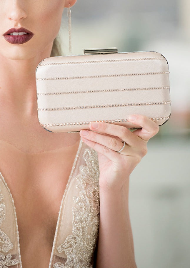 Harmony Striped Crystal Clutch