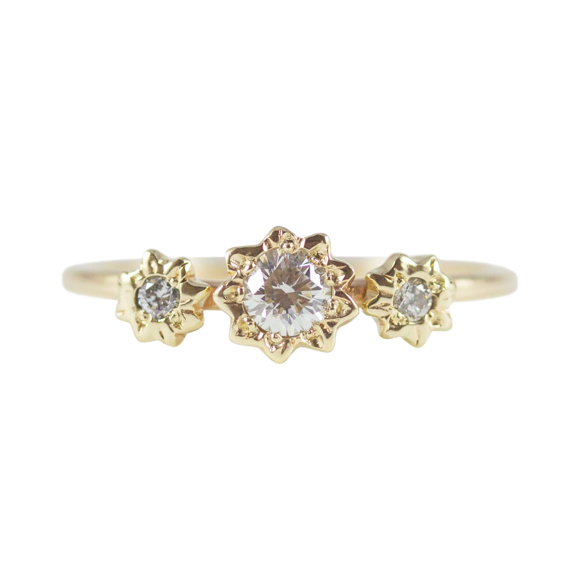 Starry Diamond Cluster Ring