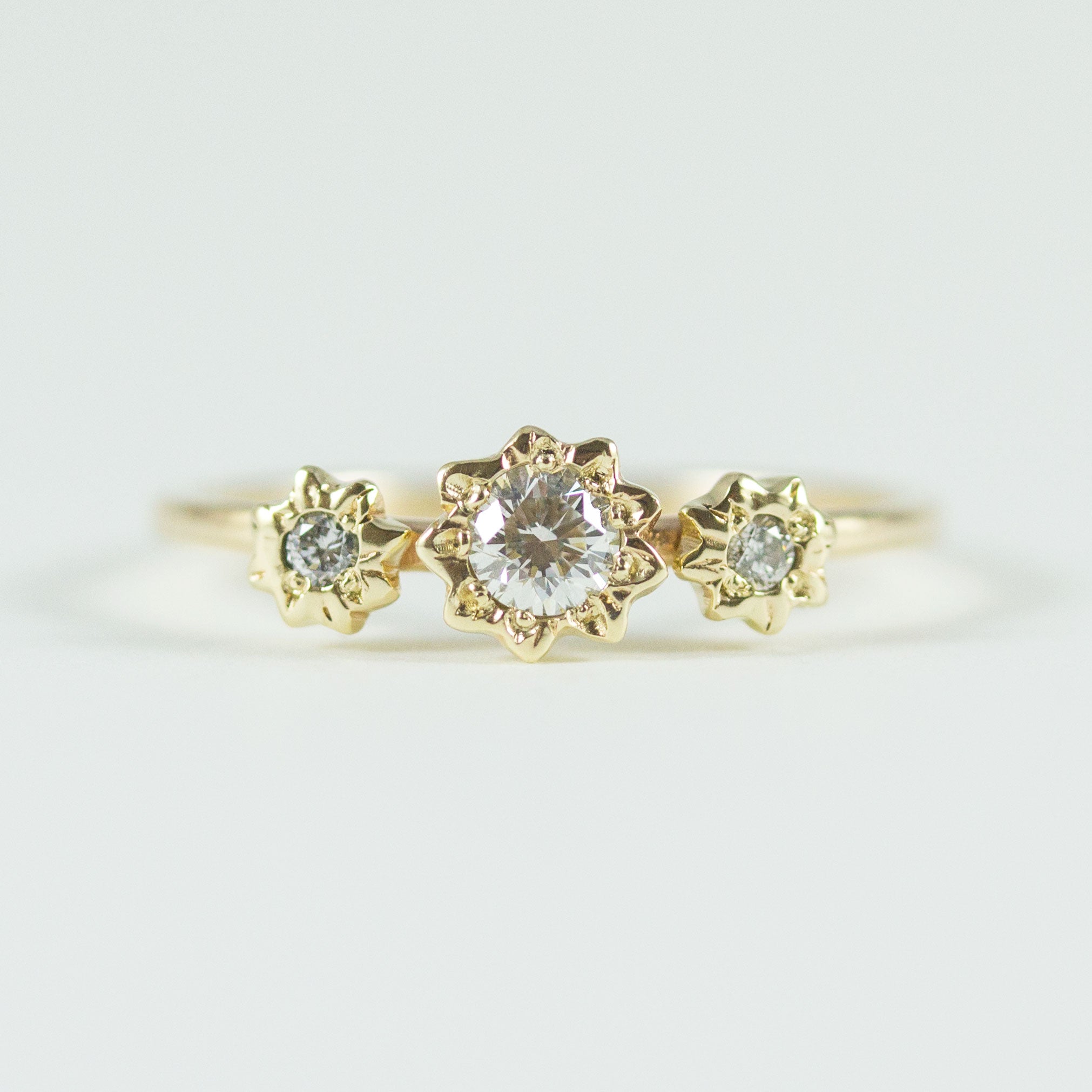 Starry Diamond Cluster Ring