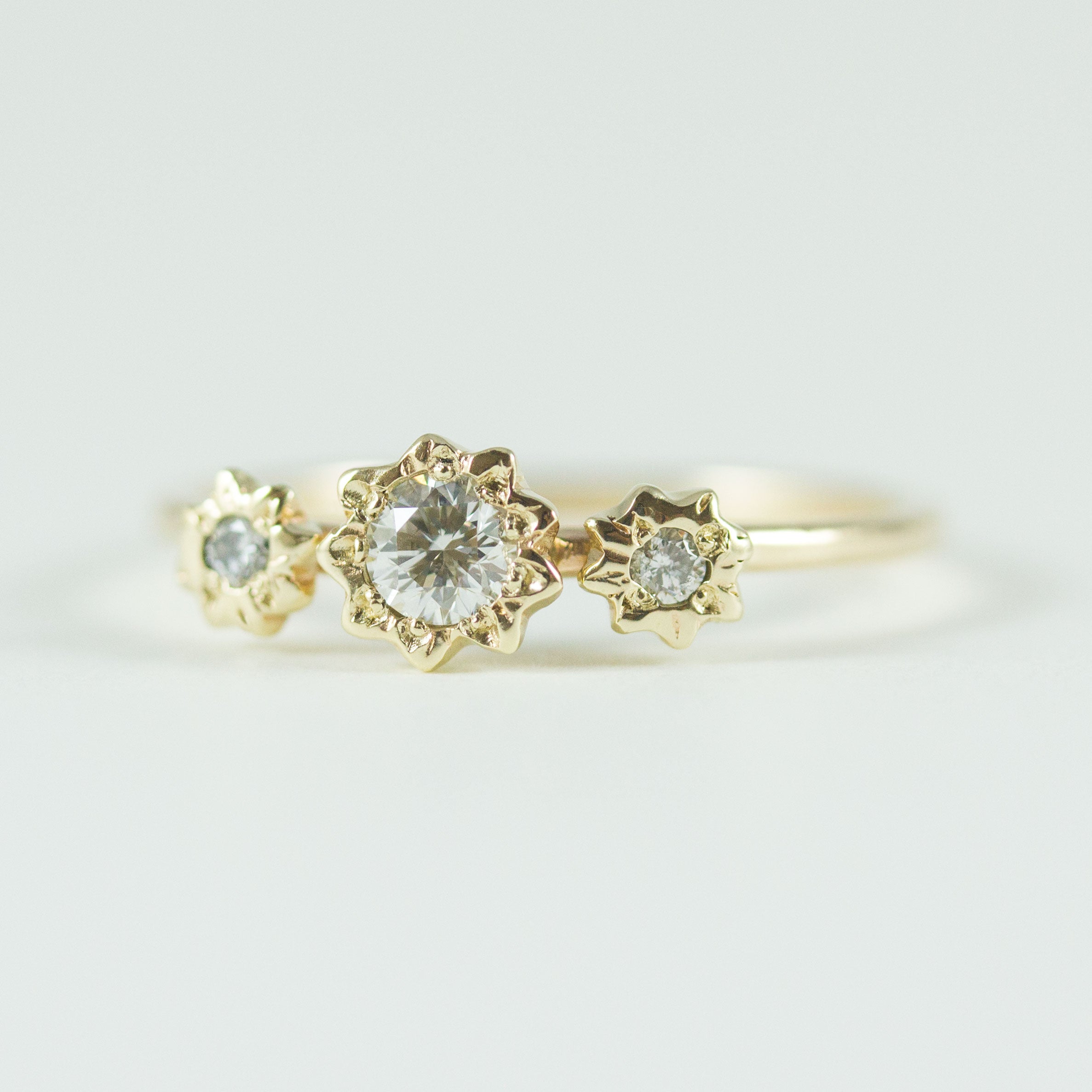 Starry Diamond Cluster Ring