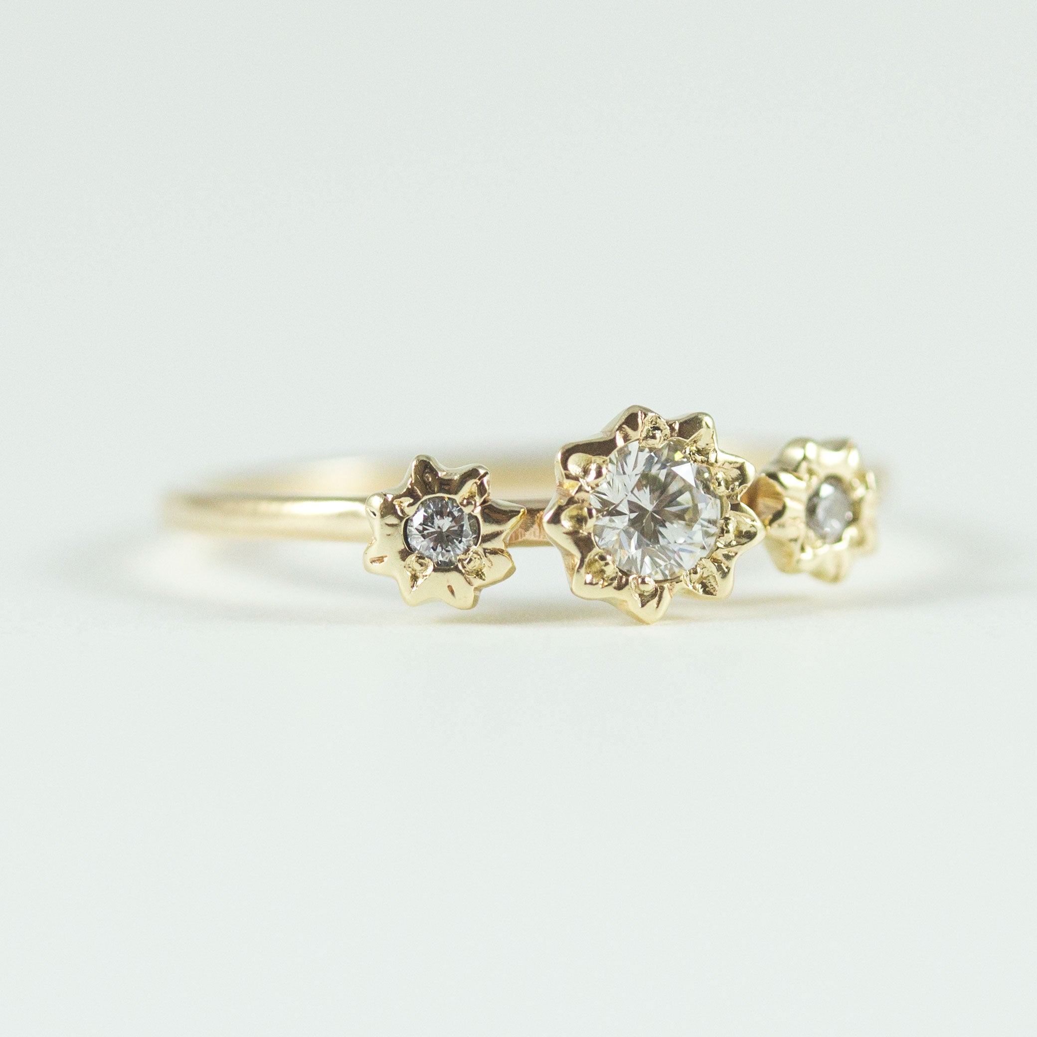 Starry Diamond Cluster Ring