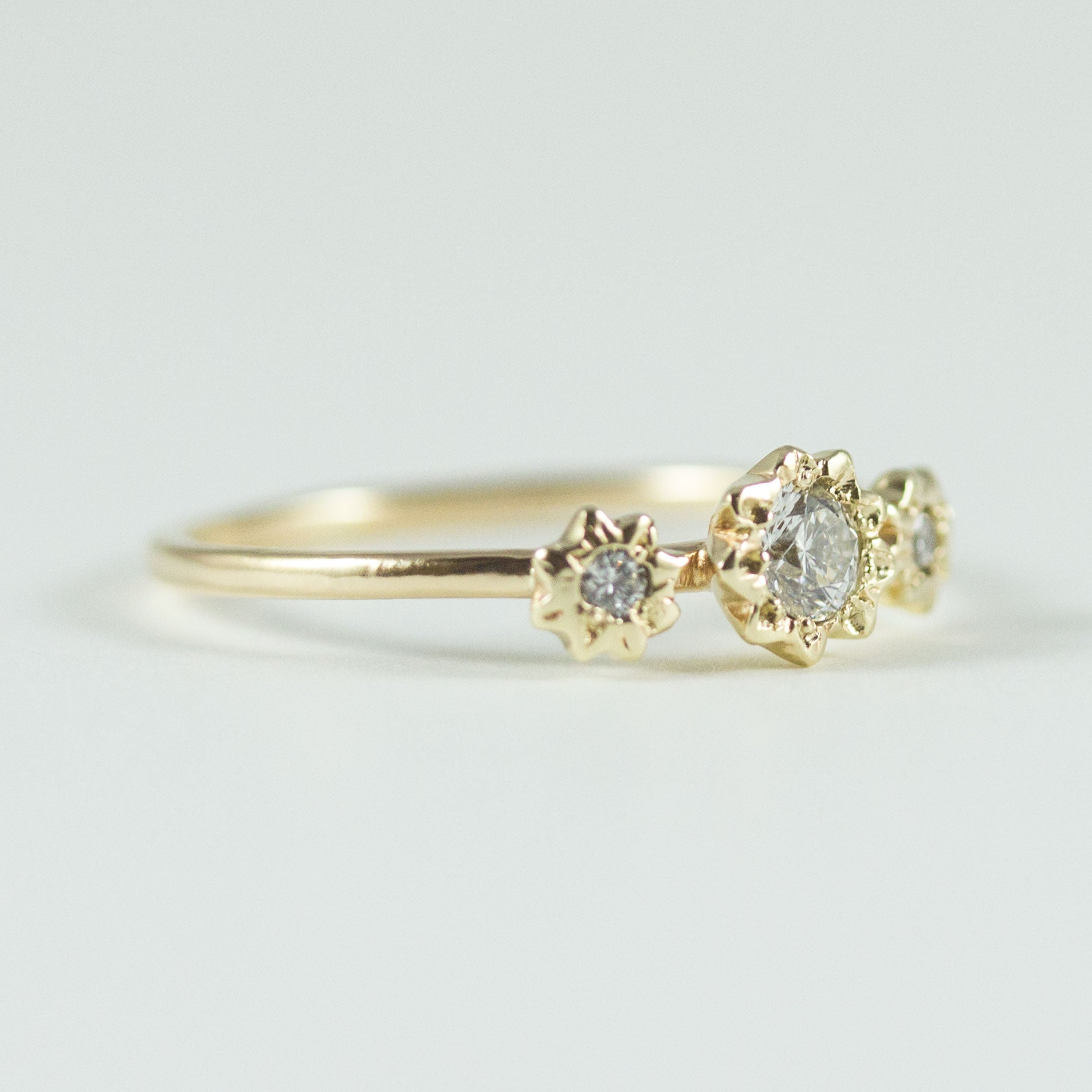 Starry Diamond Cluster Ring