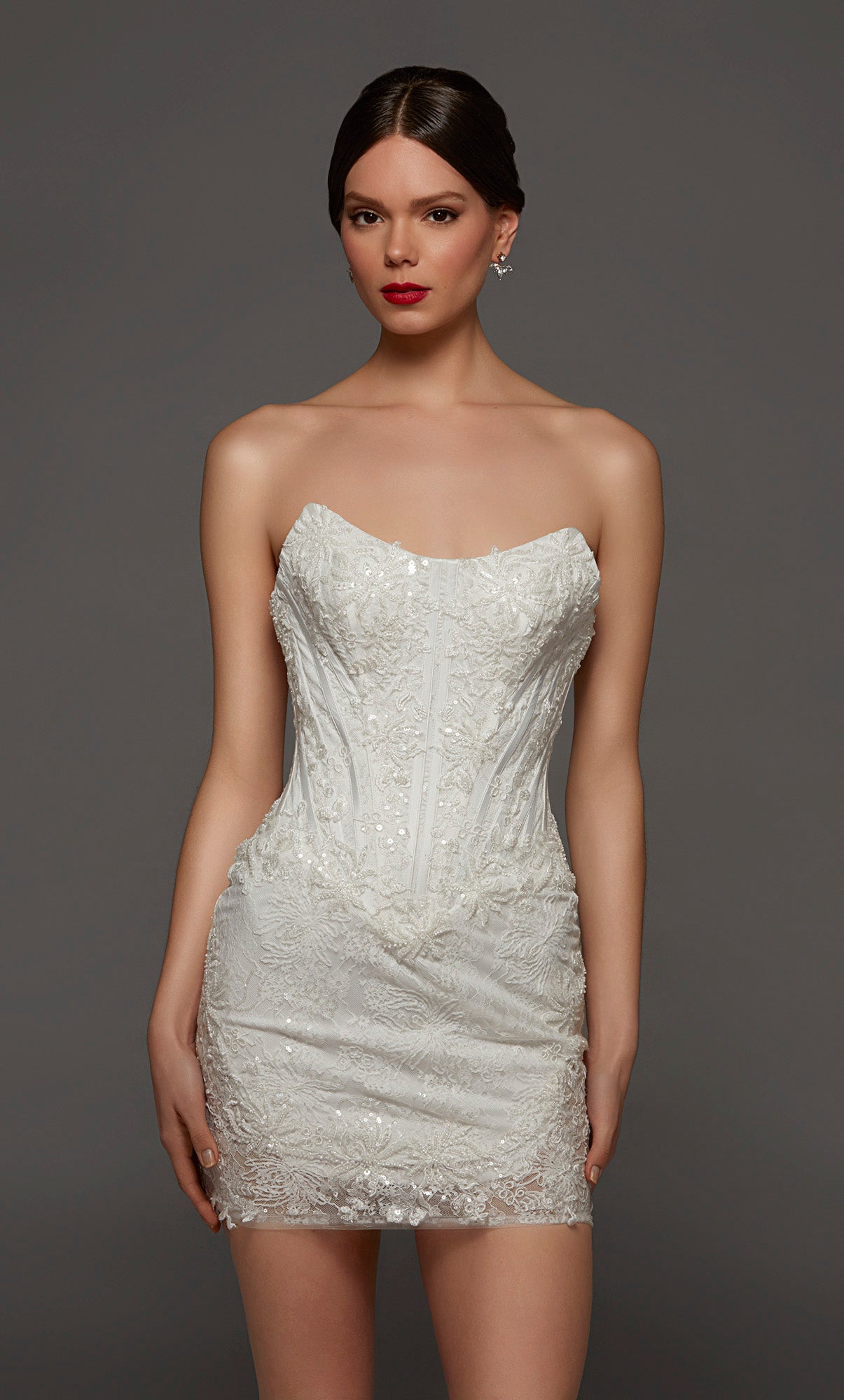 ALYCE Paris 70116 Bridal Scooped Neckline Elegant Straight Dress