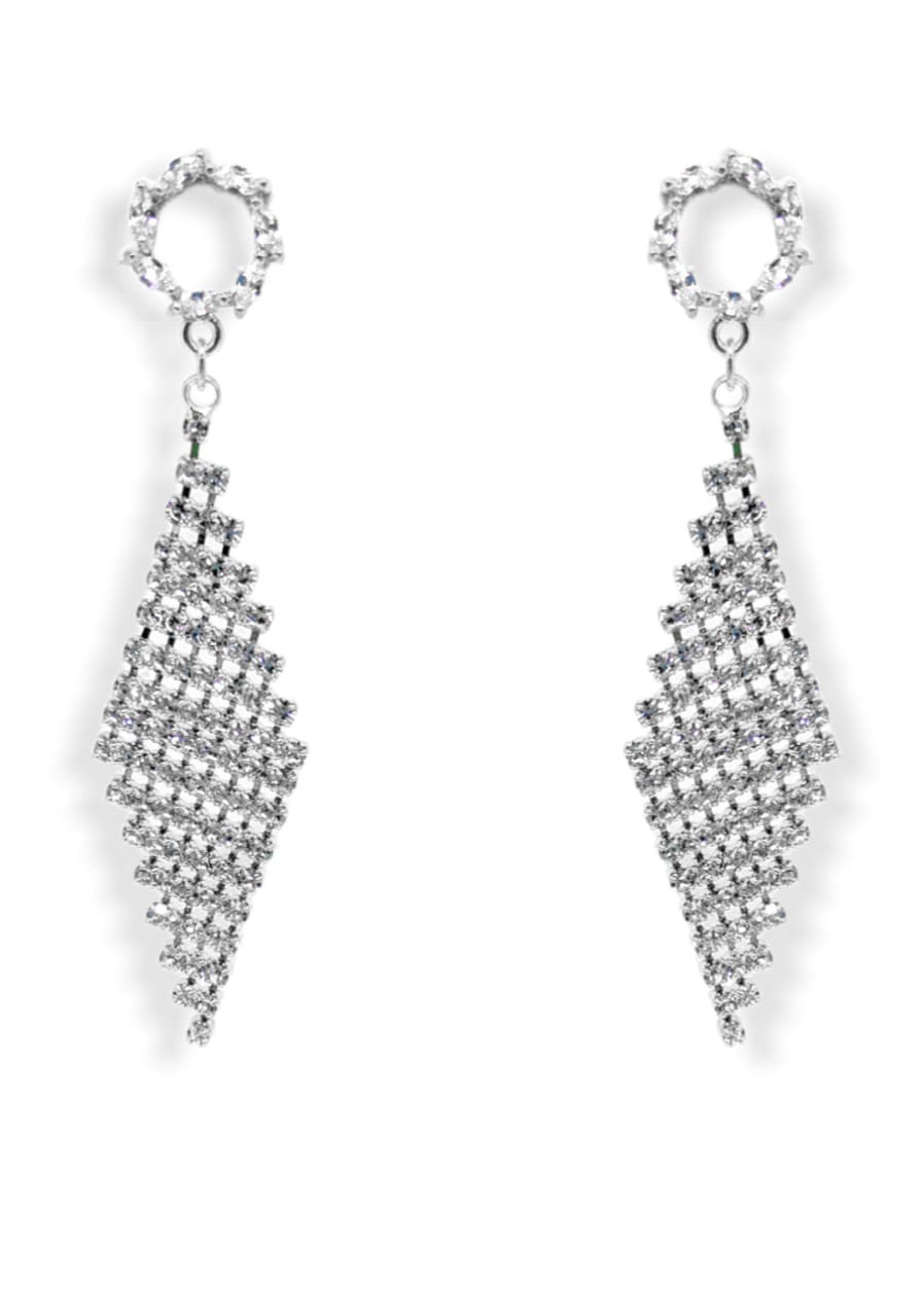 Lux Crystal Diamond Drop Earrings
