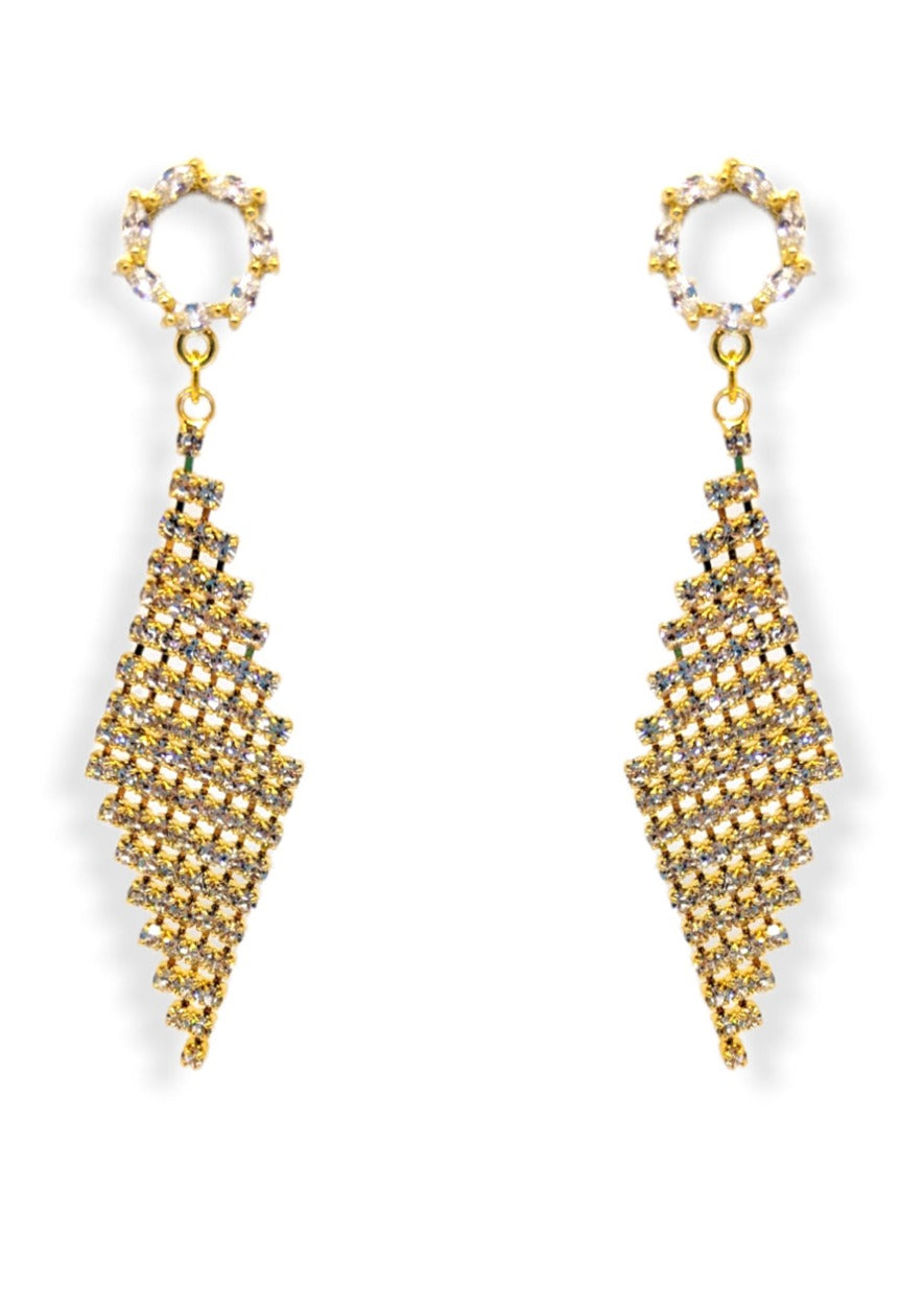 Lux Crystal Diamond Drop Earrings