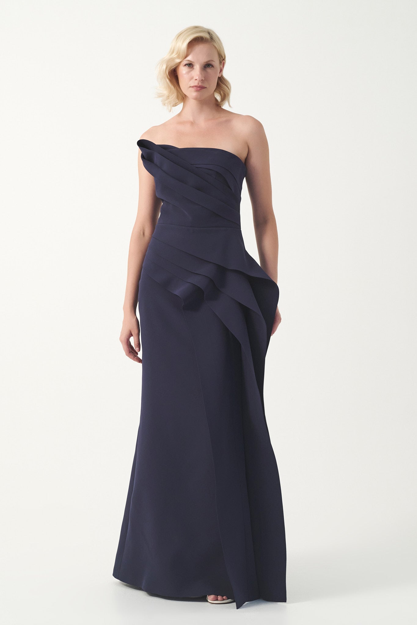 Strapless Gown with Flowing Veil
