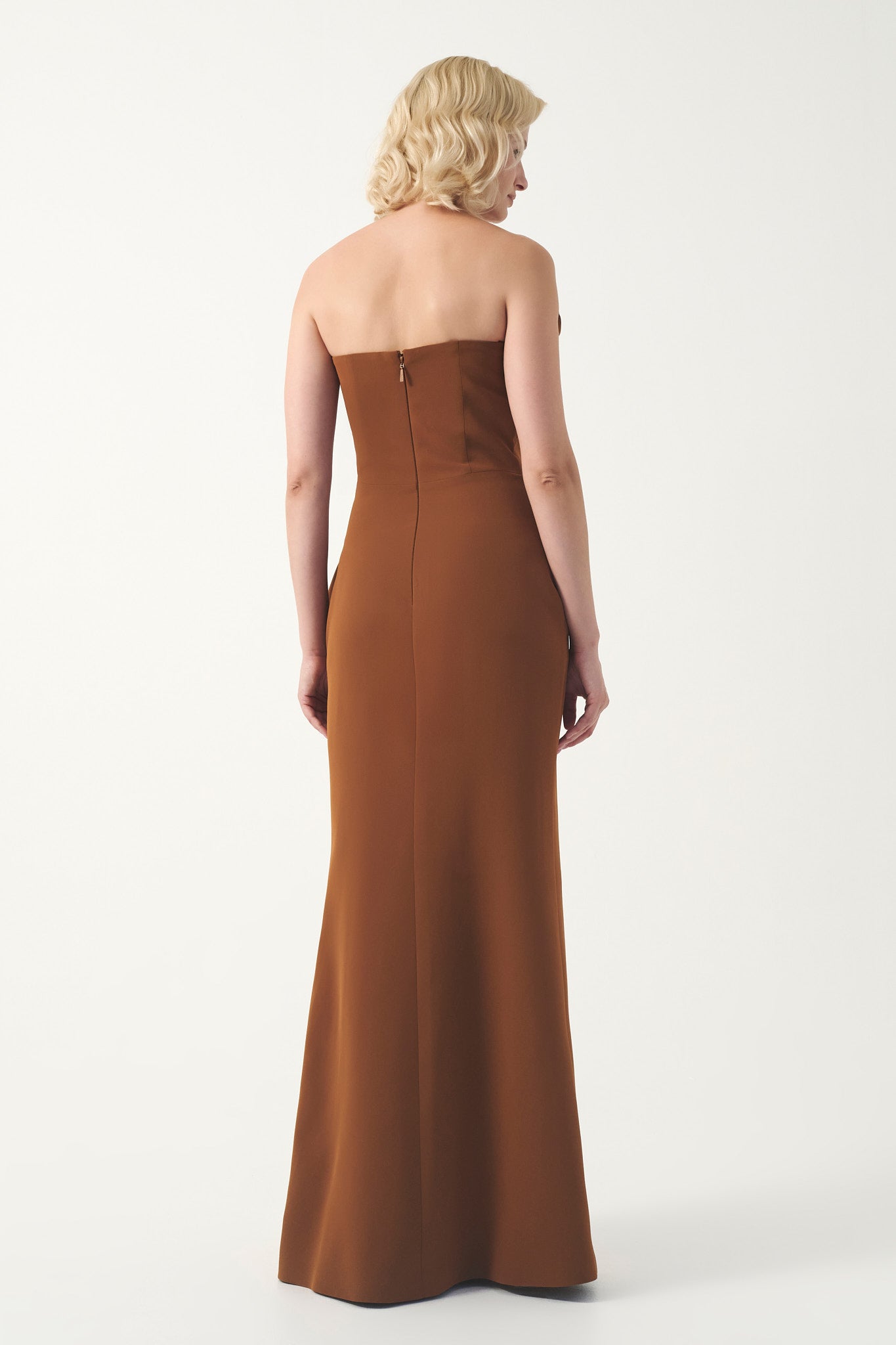 Strapless Gown with Flowing Veil