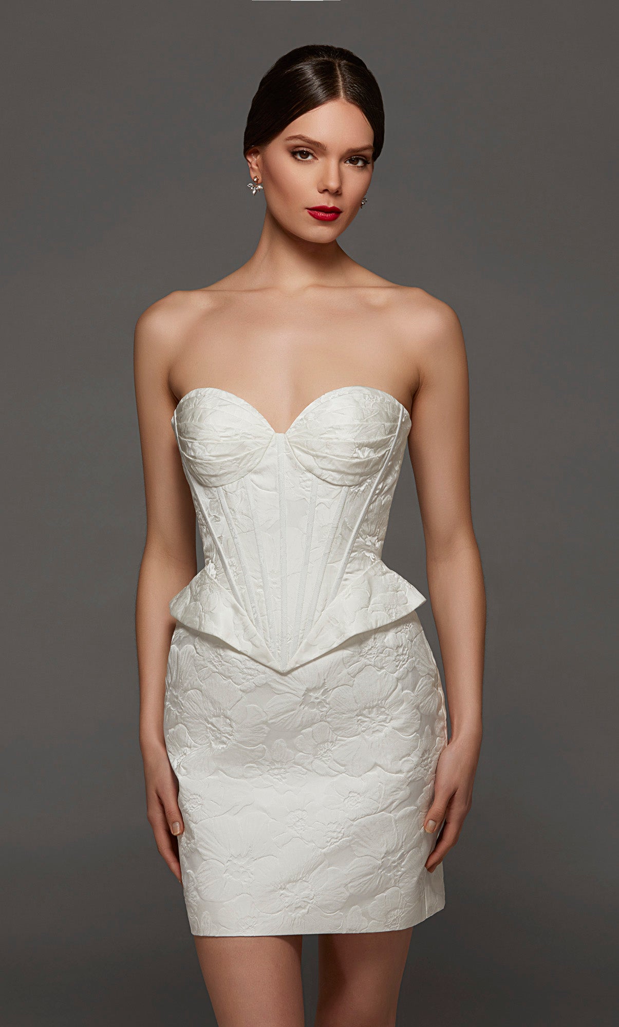 ALYCE Paris 70093 Bridal Cat-eye Neckline Simple Straight Dress