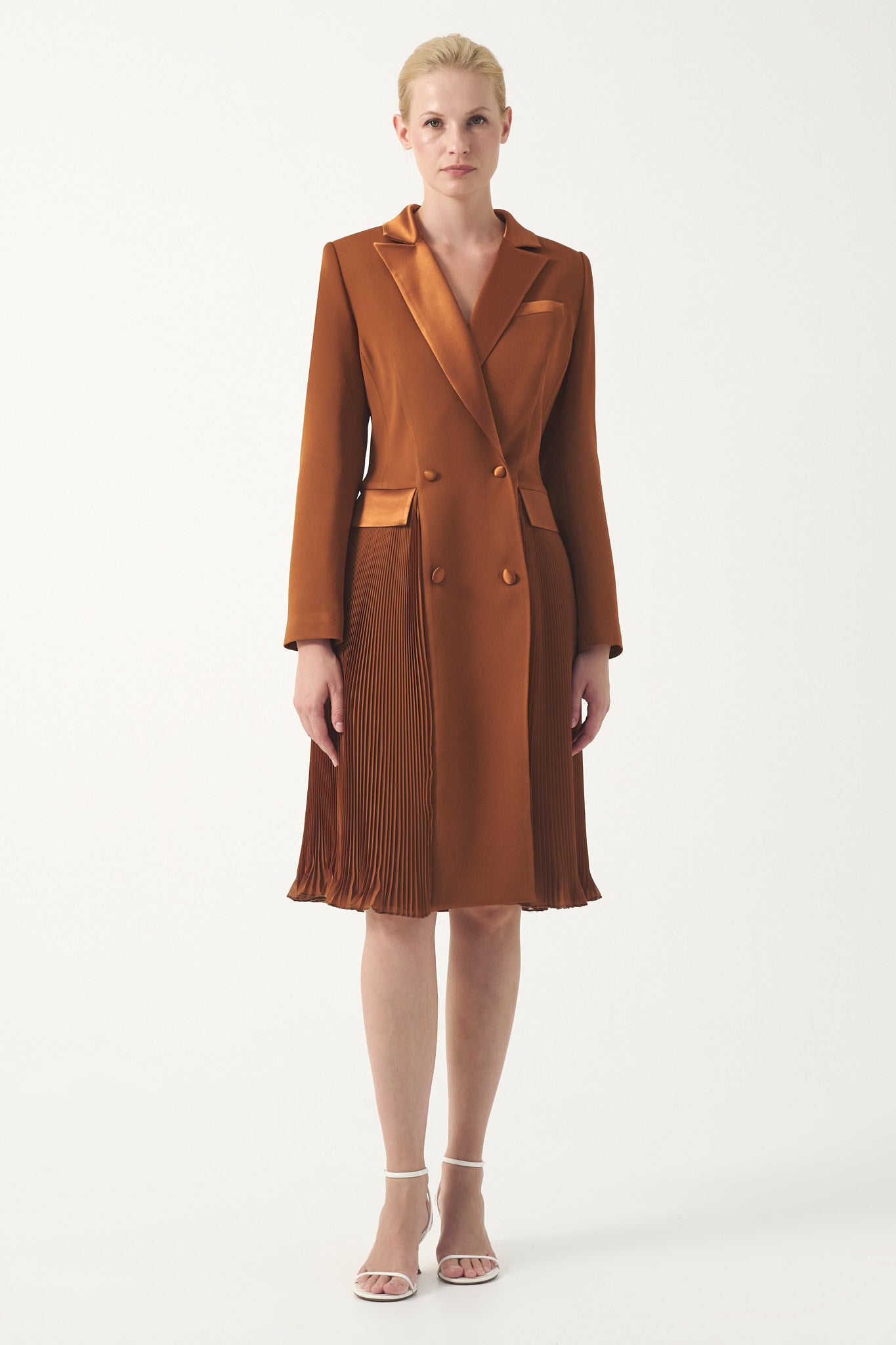 Pleated Charm Coat Dress