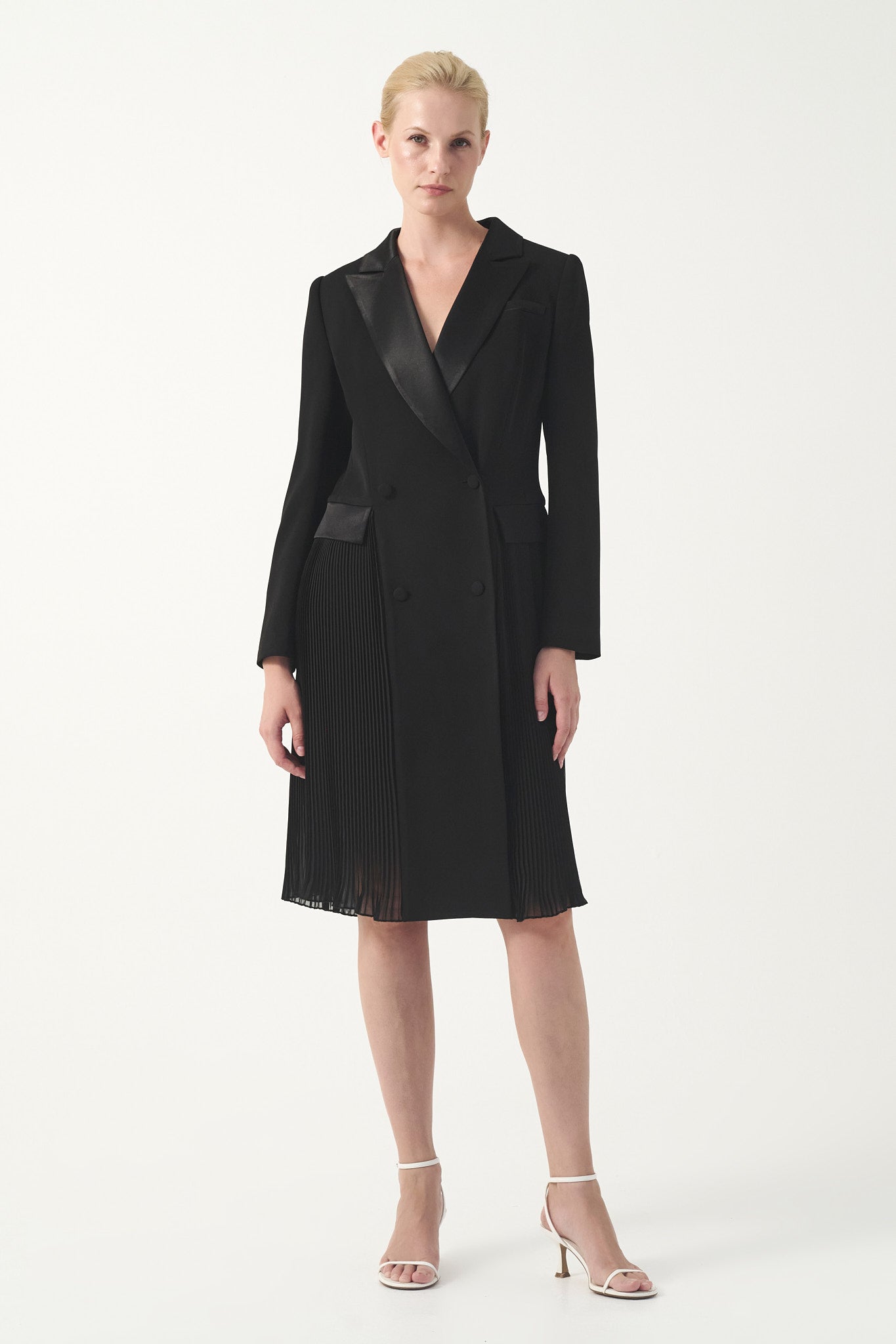 Pleated Charm Coat Dress