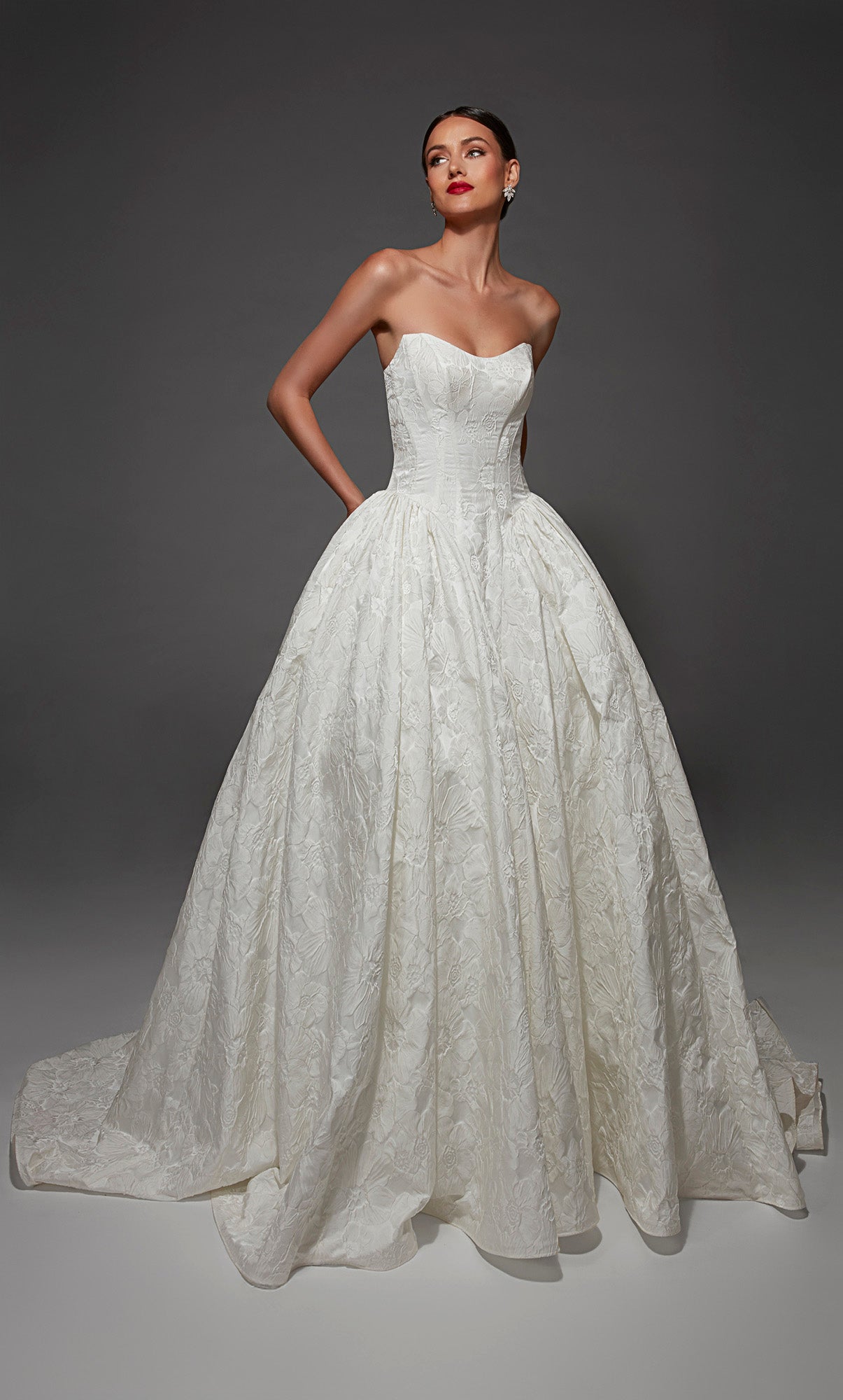 ALYCE Paris 7174 Bridal Scooped Neckline Ruched/draped Ballgown Dress