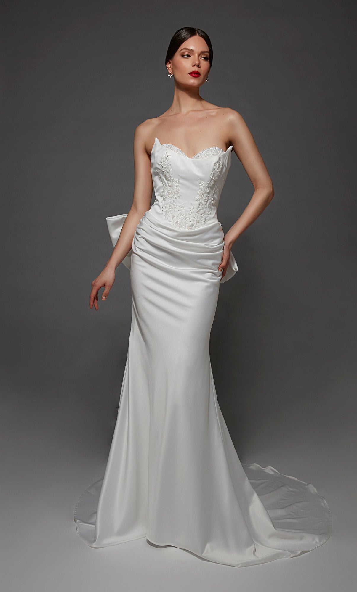 ALYCE Paris 7177 Bridal Cat-eye Neckline Sexy Straight Dress