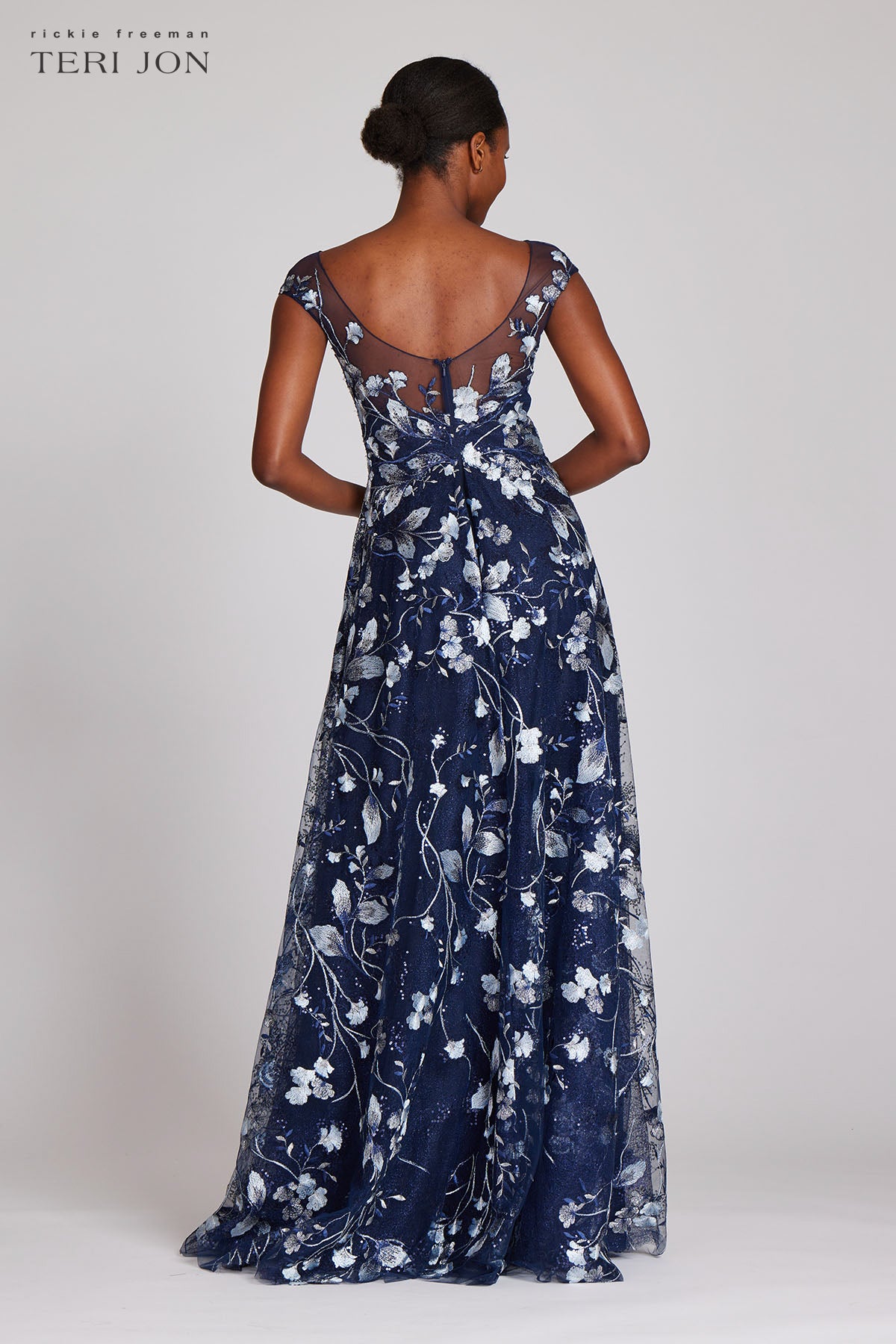 Embroidered Lace Illusion Gown