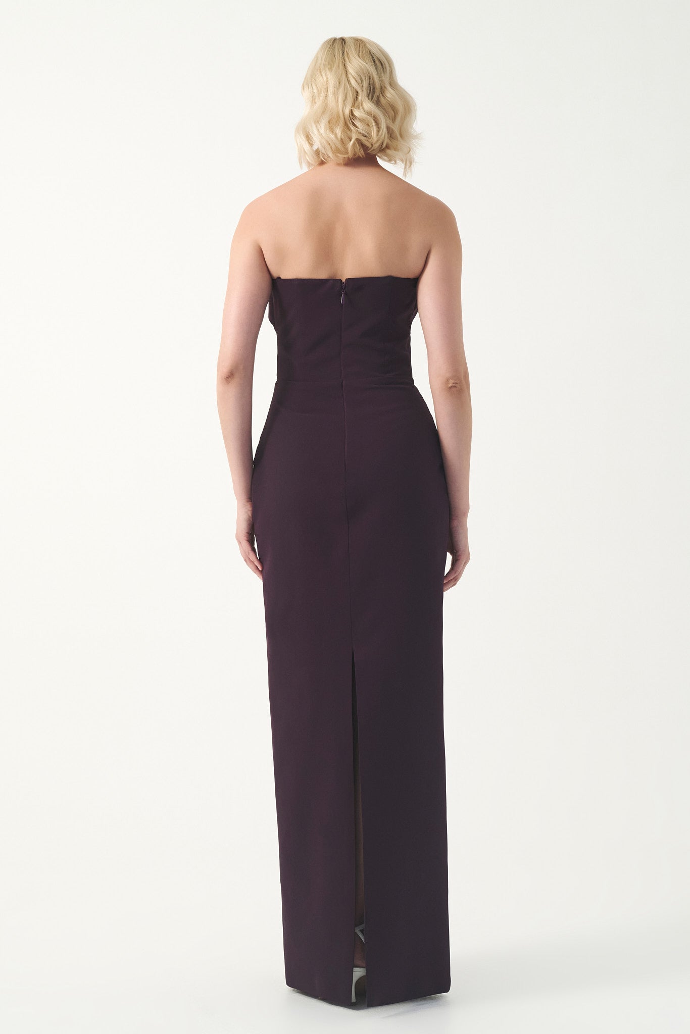 One-Shoulder Soft Draped Column Gown