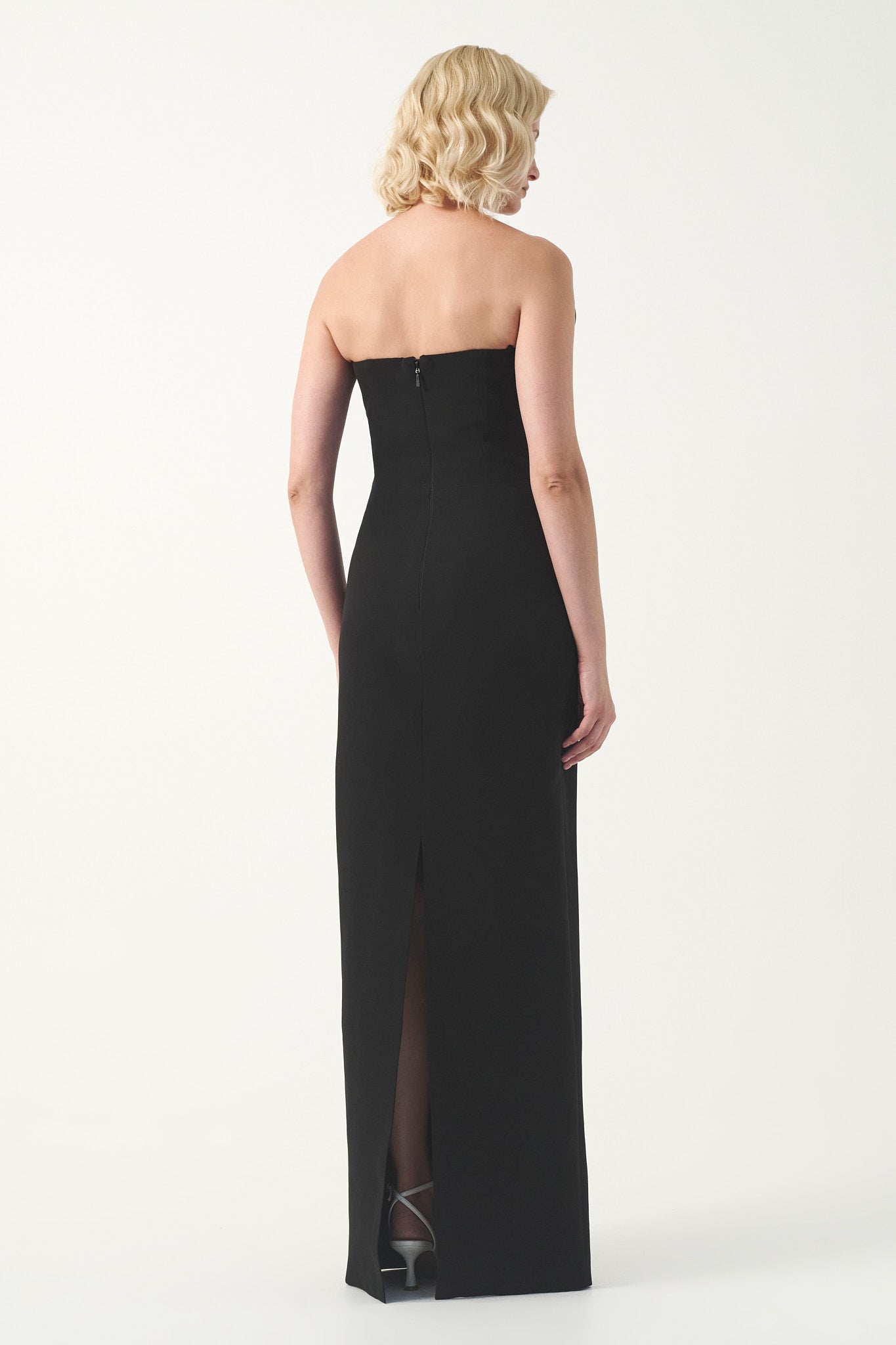 One-Shoulder Soft Draped Column Gown