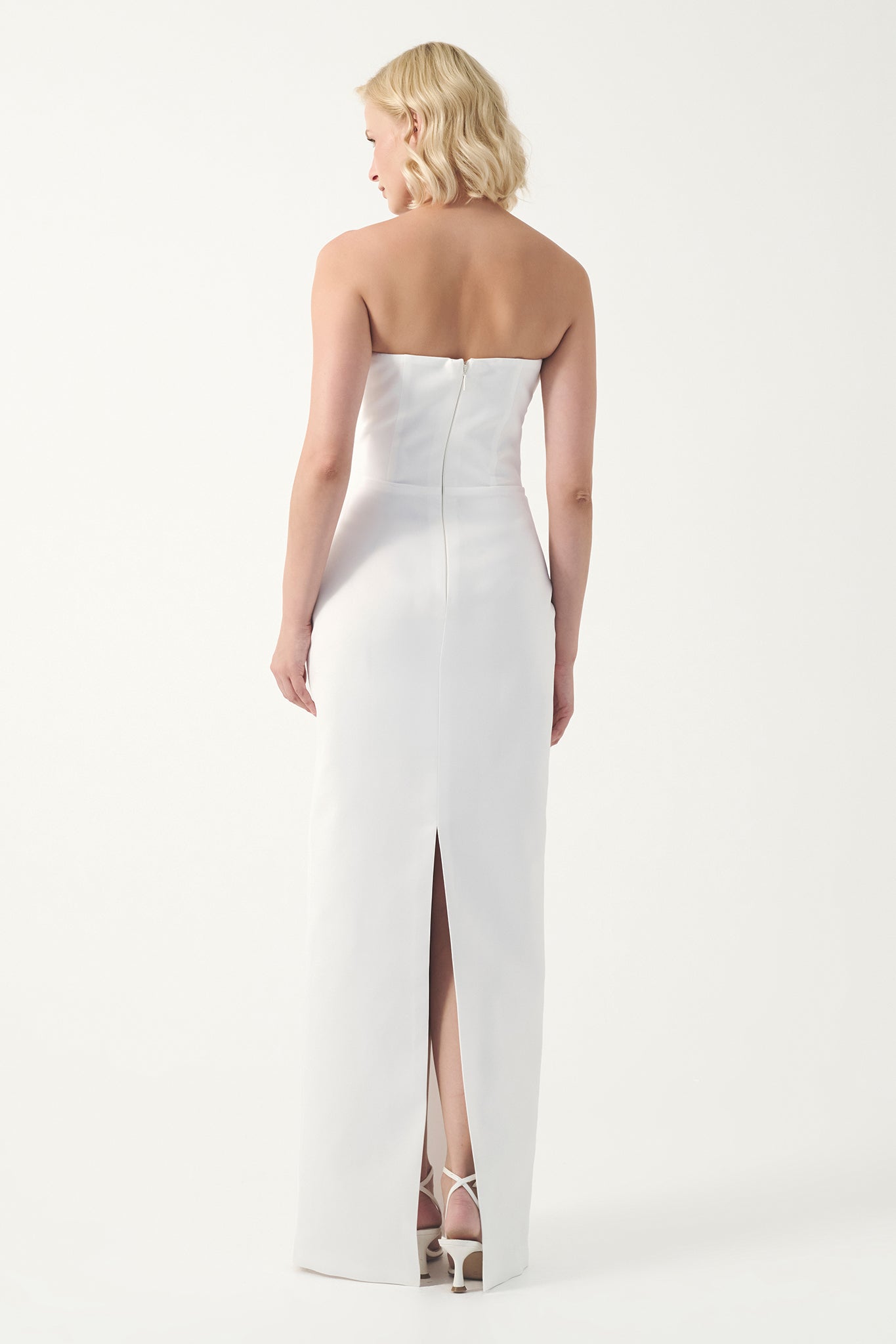 One-Shoulder Soft Draped Column Gown