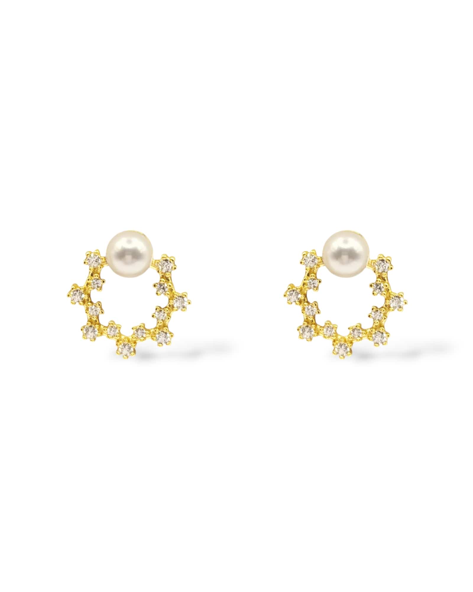Quest Crystal and Pearl Stud Earrings