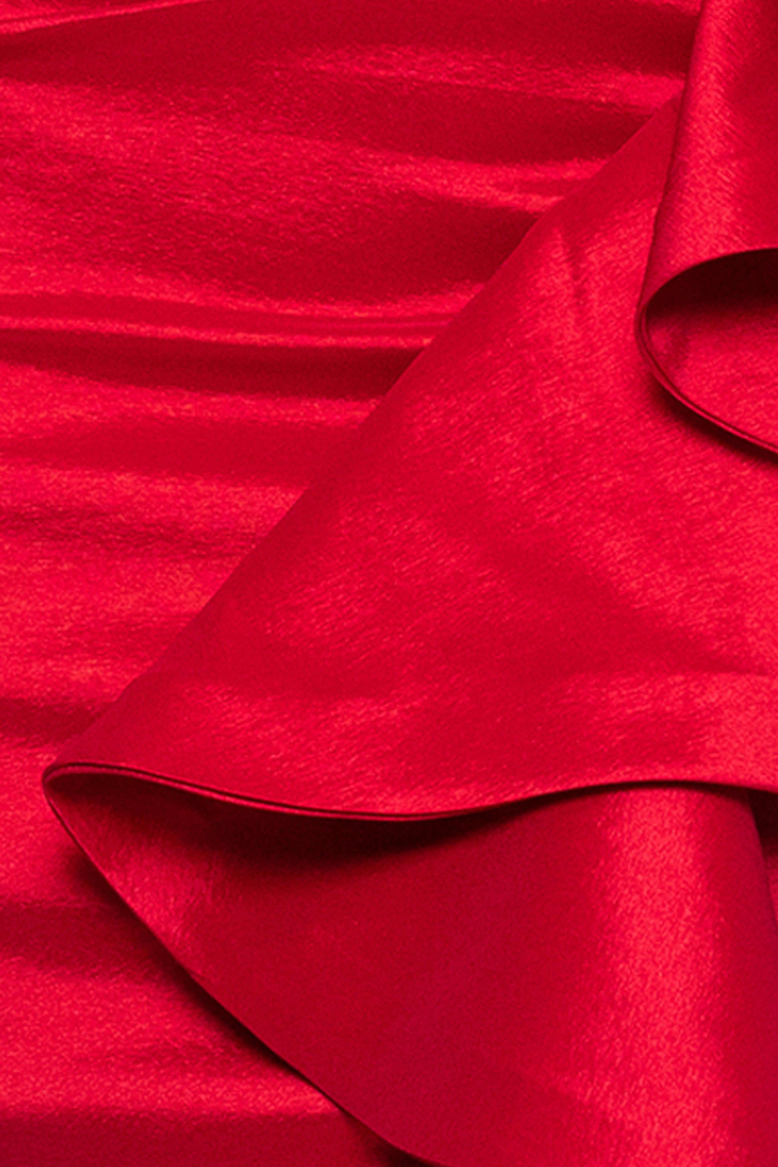“Rowan” Taffeta Strapless Ruffle Dress