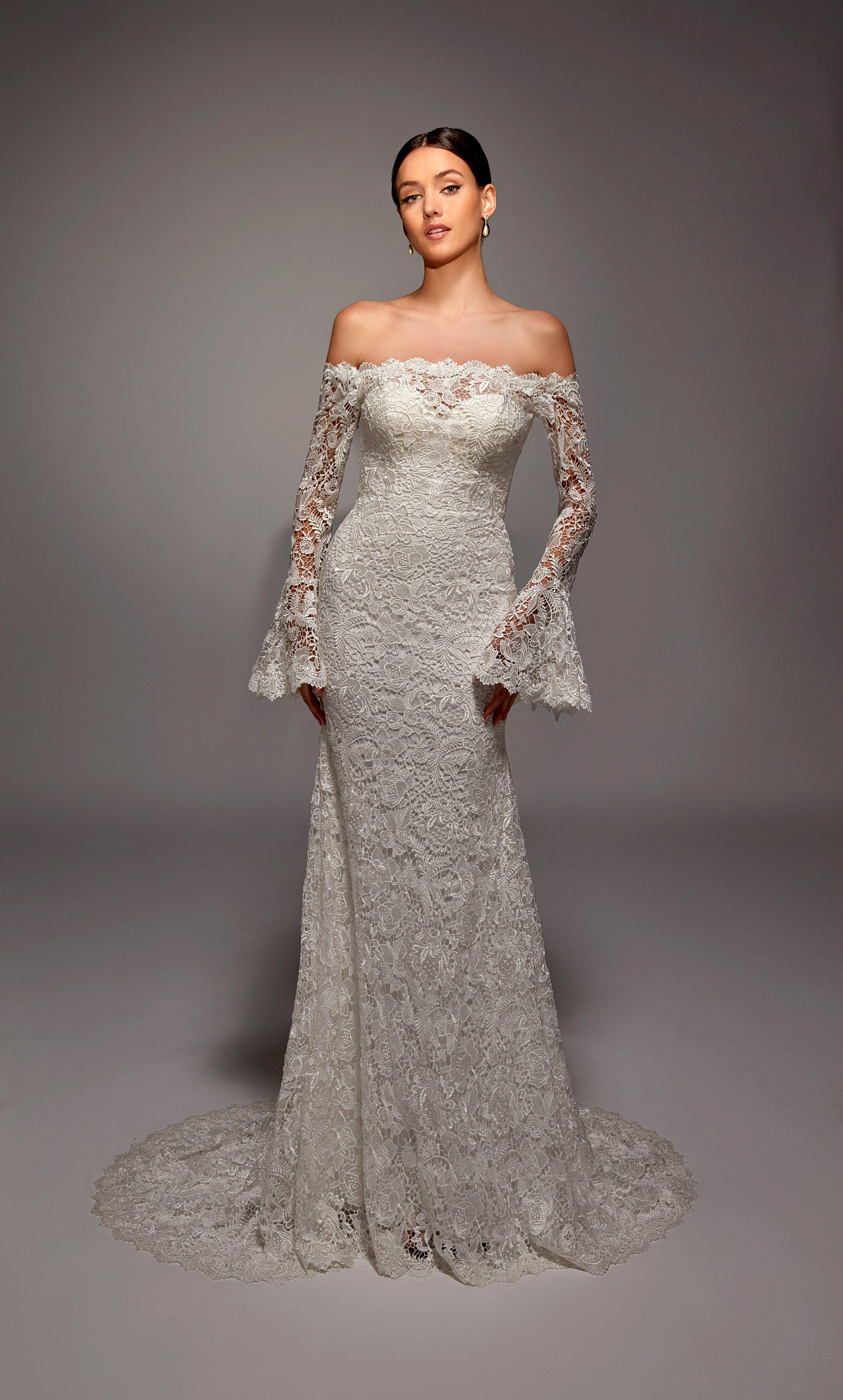 ALYCE Paris 7156 Bridal Off The Shoulder Neckline Elegant Mermaid Dress