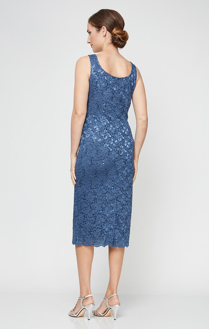 Lace Jacket Dress with Sequin Detail