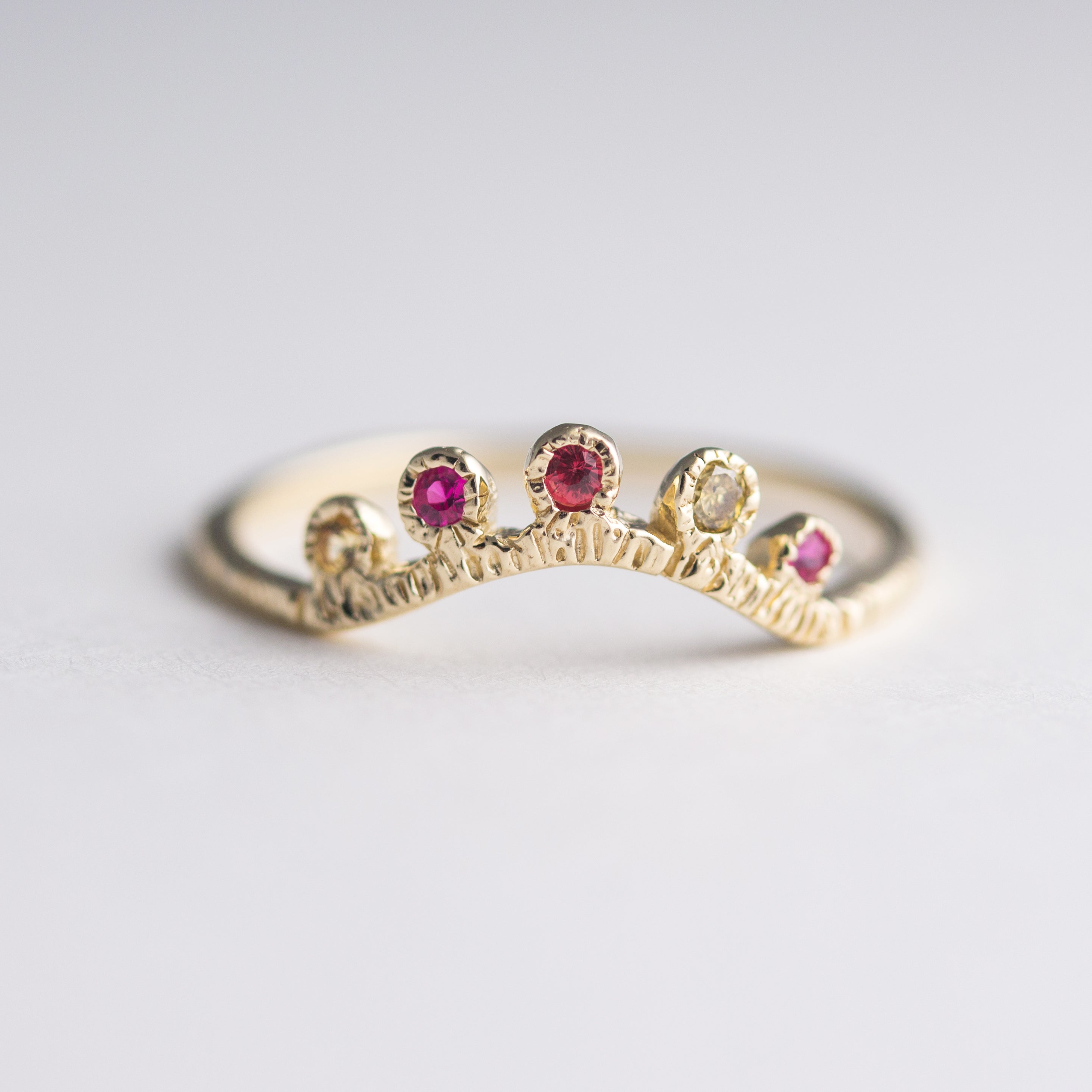 Arco Sapphire + Ruby Ring