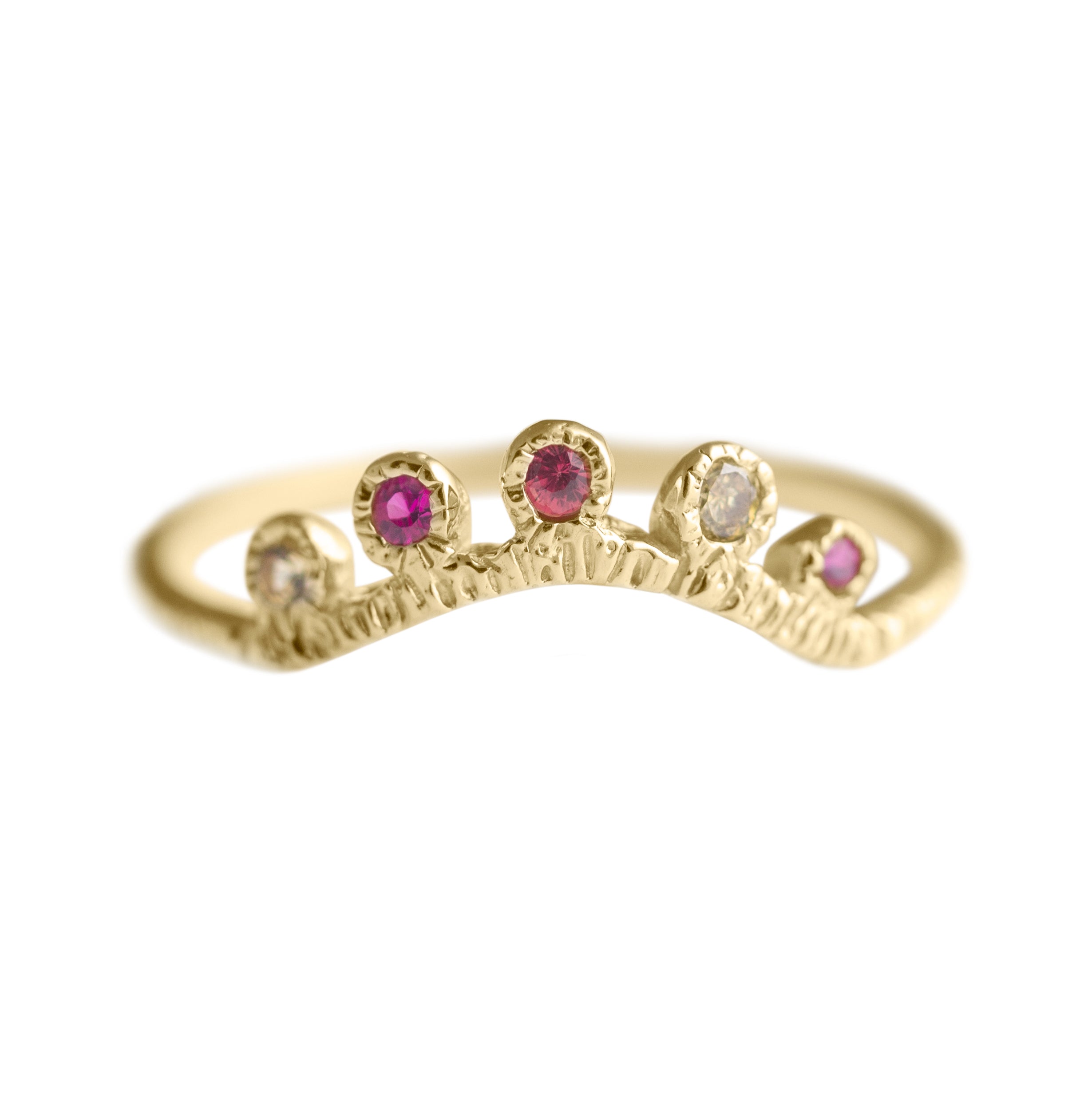 Arco Sapphire + Ruby Ring