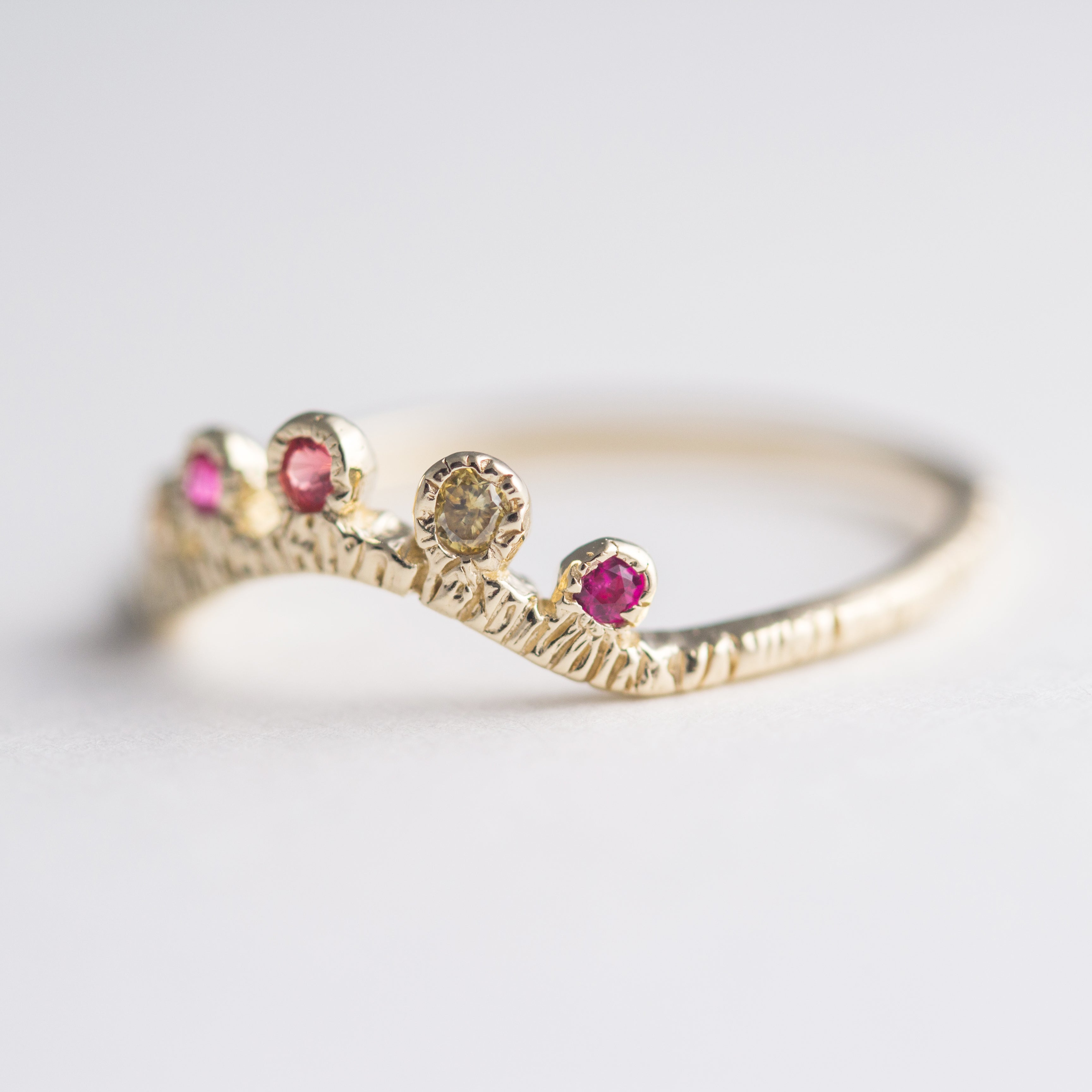 Arco Sapphire + Ruby Ring