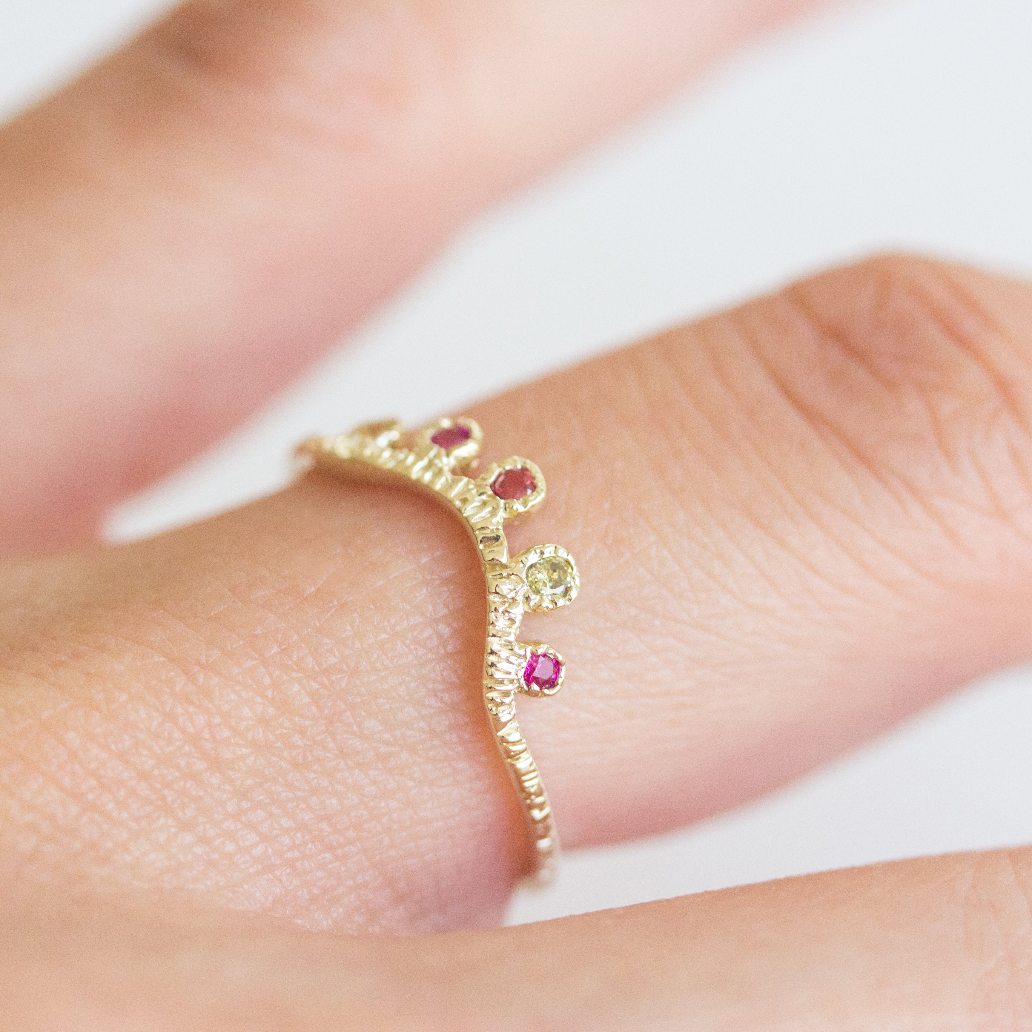 Arco Sapphire + Ruby Ring