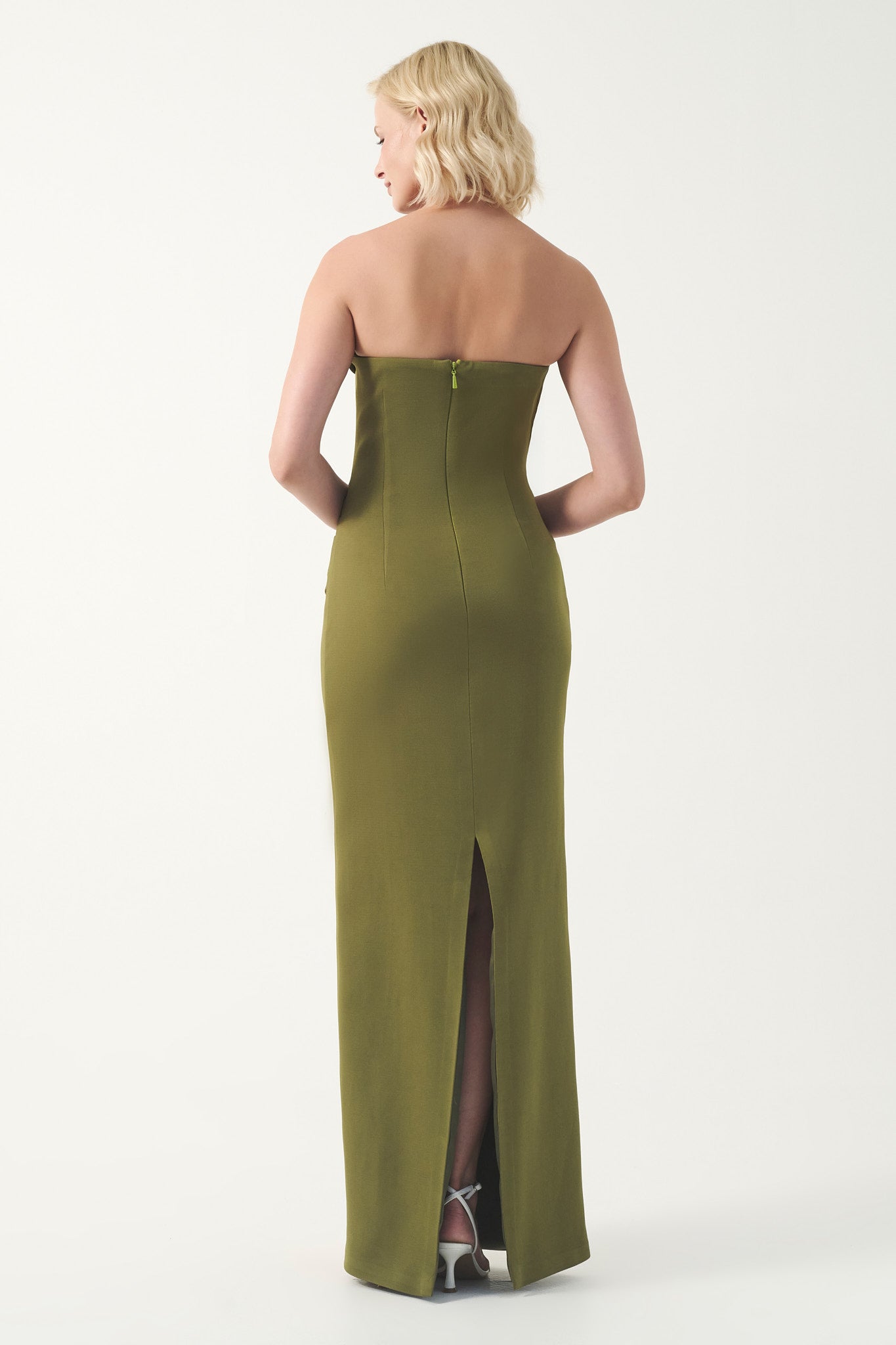 Strapless Layered Column Gown