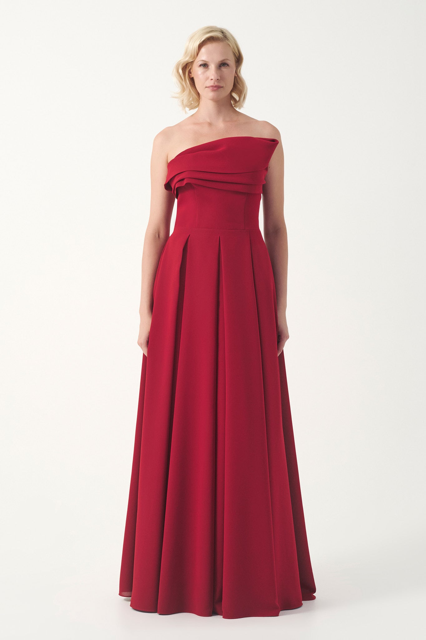 Asymmetric Draped Long Dress