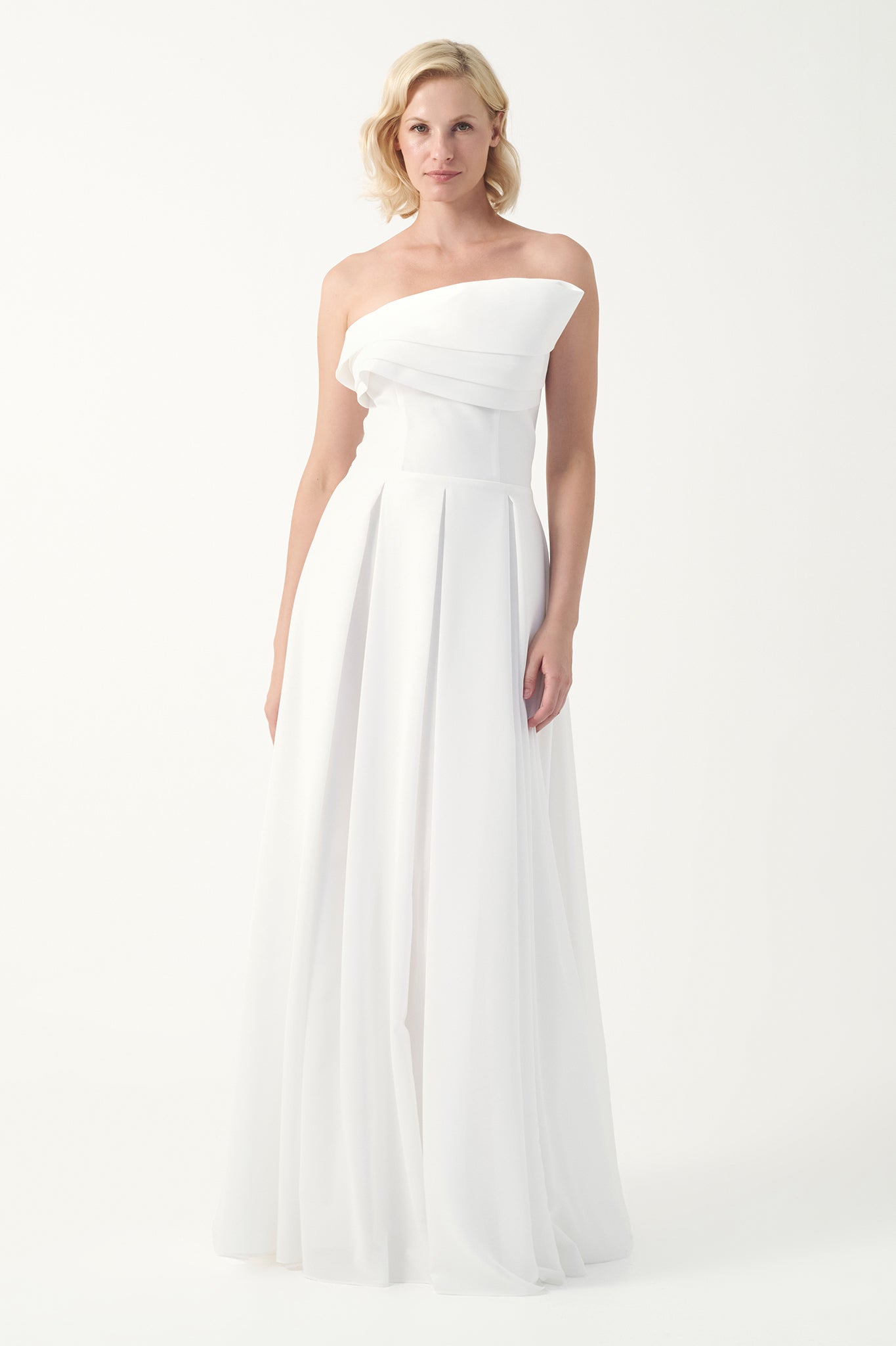 Asymmetric Draped Long Dress
