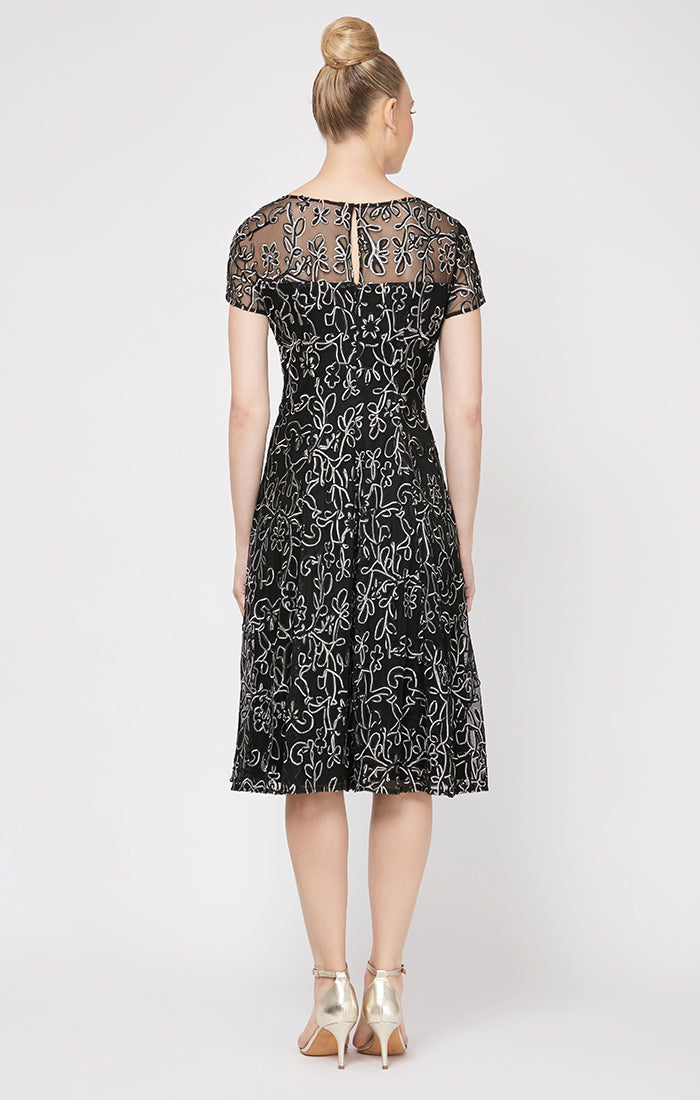 Embroidered Soutache Lace Cocktail Dress