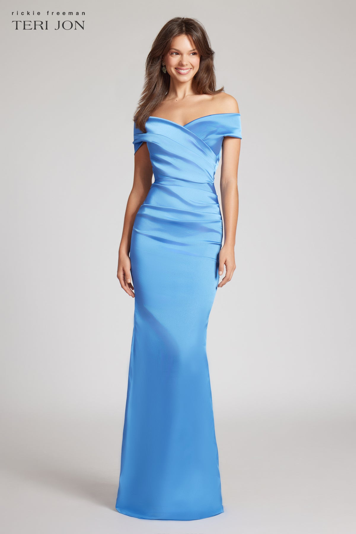 Off The Shoulder Stretch Satin Gown