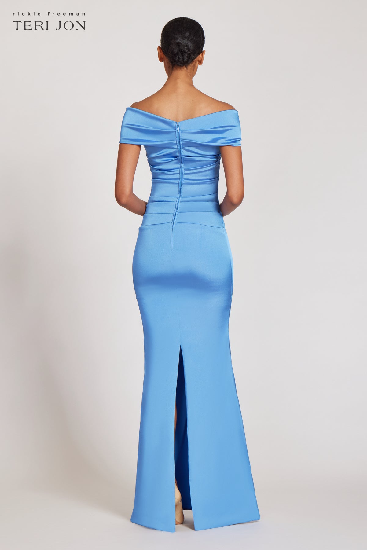Off The Shoulder Stretch Satin Gown