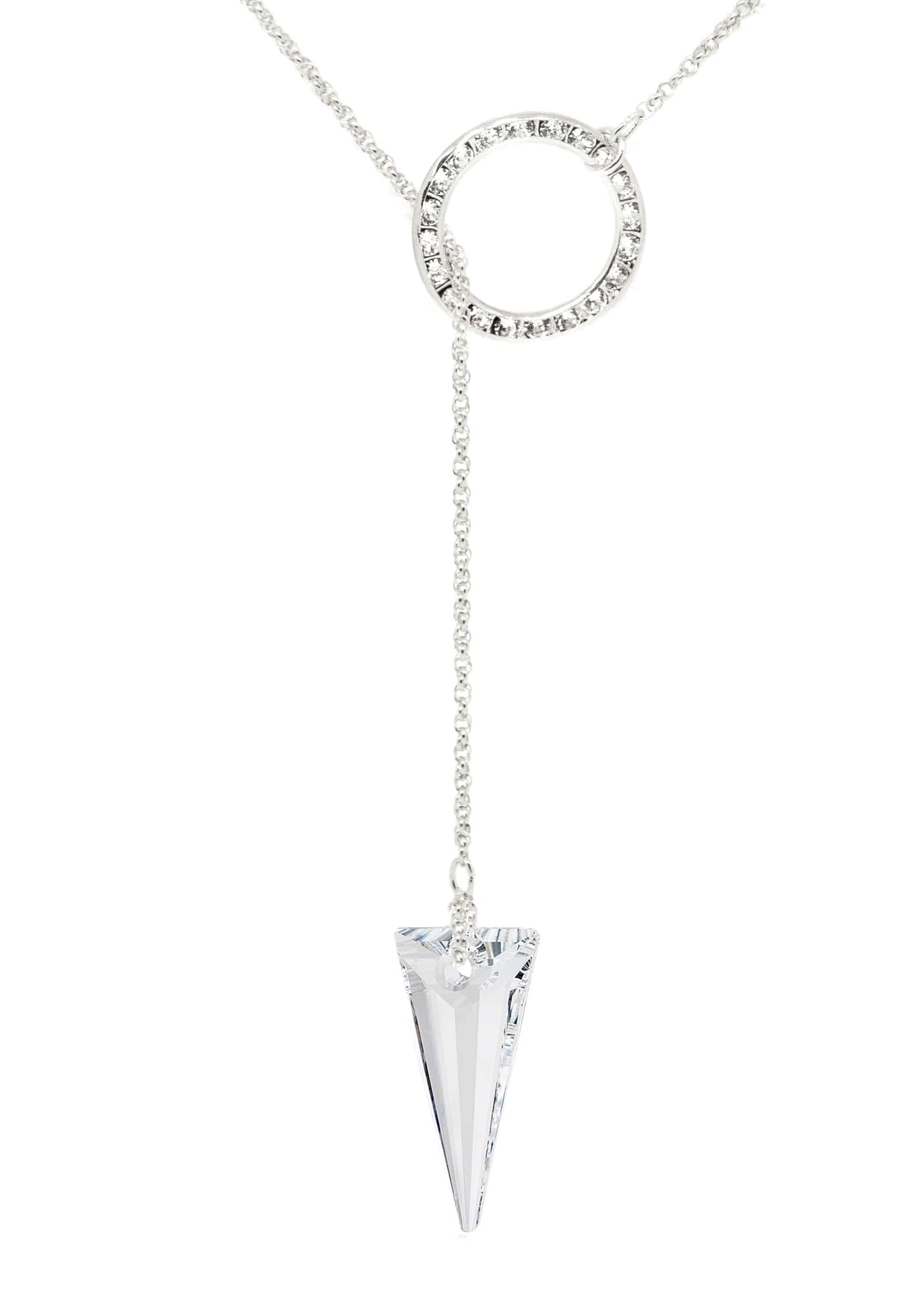 Dash Crystal Spike Lariat Necklace