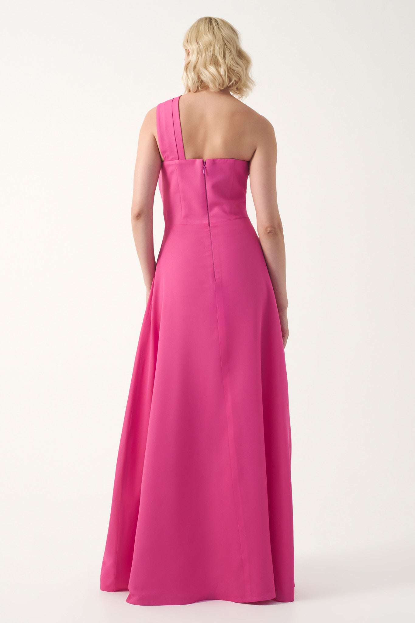 One-Shoulder Draped Evening Gown