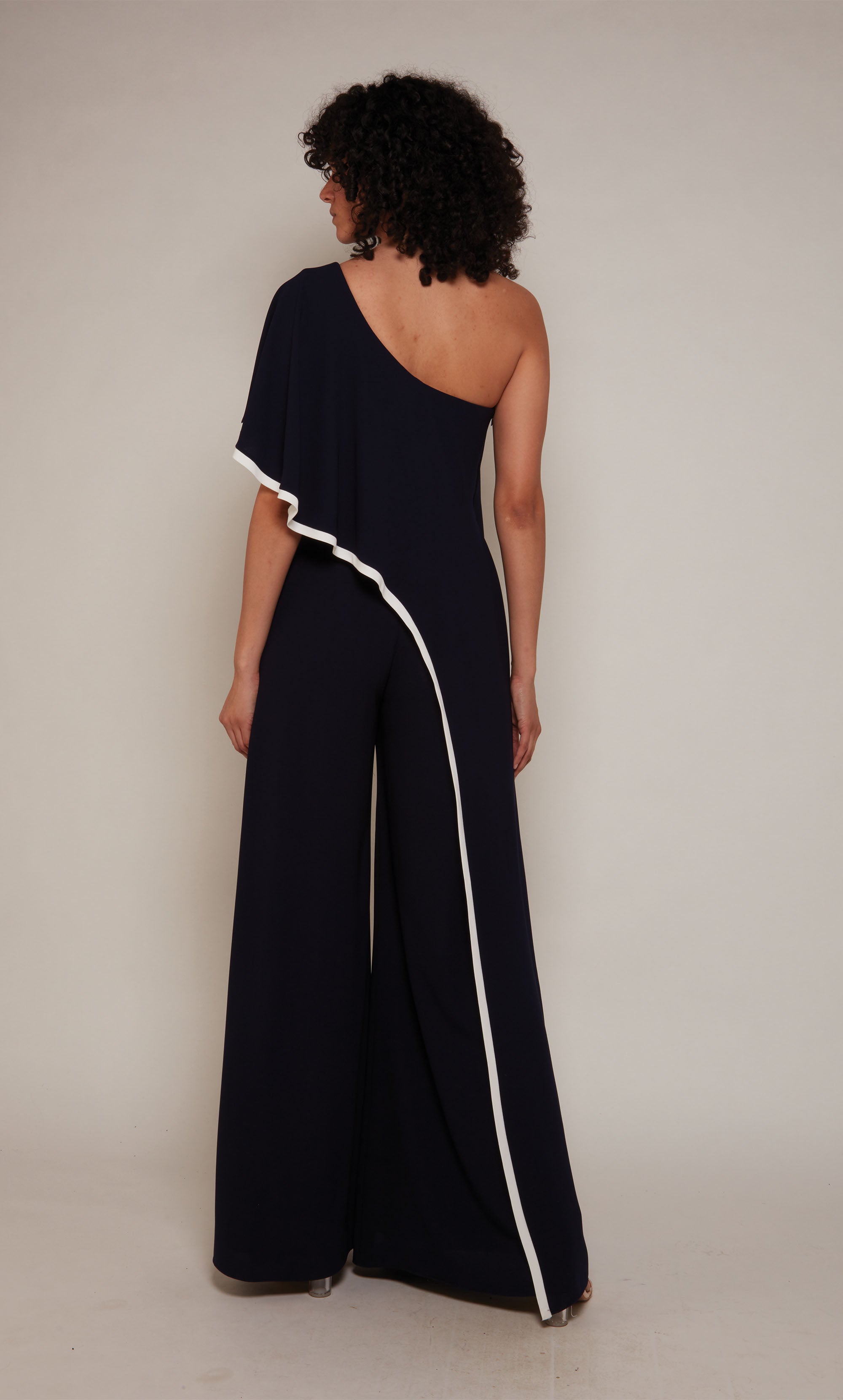 ALYCE Paris 70049 Bridal One Shoulder Neckline Ruched/draped Jumpsuit Dress