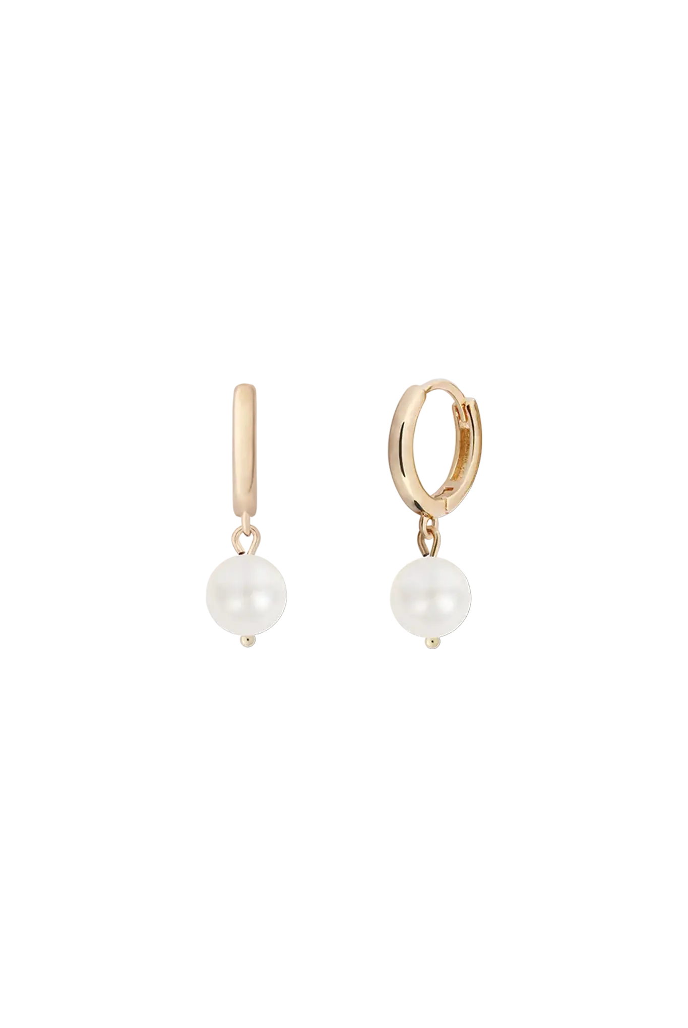 Mini Circle Pearl Silver Earrings