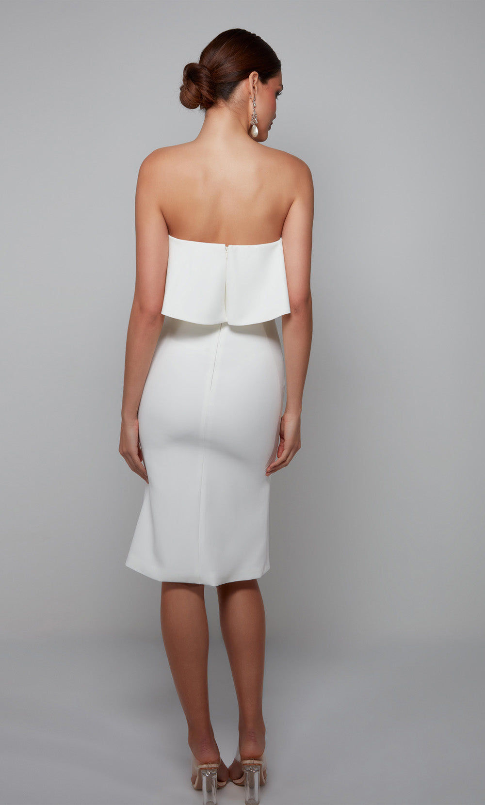 ALYCE Paris 70002 Bridal Strapless Neckline Ruffles Straight Dress
