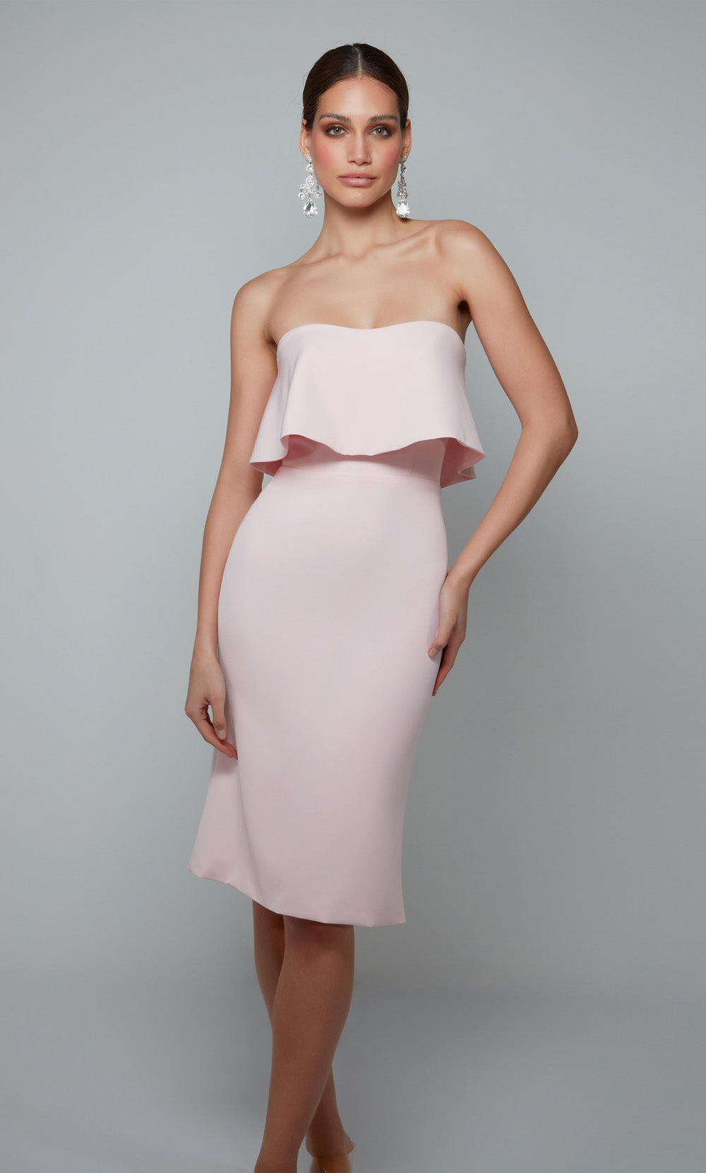 ALYCE Paris 70002 Bridal Strapless Neckline Ruffles Straight Dress