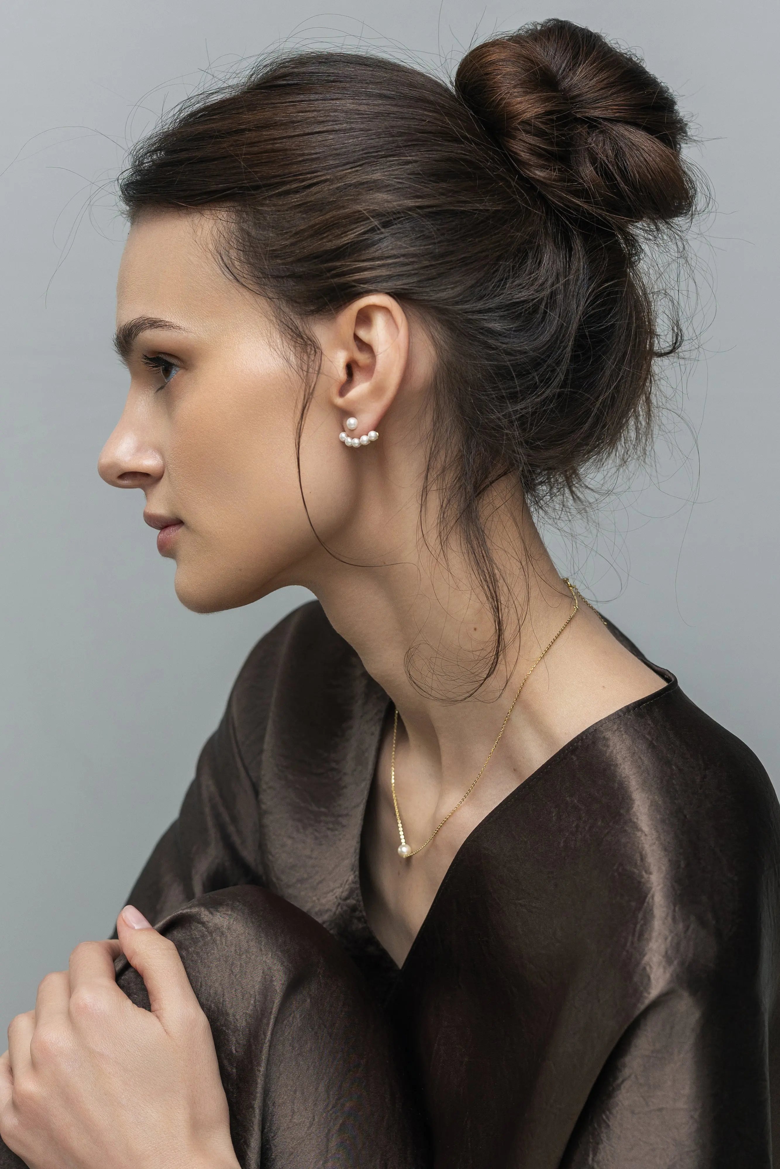 Silver Pearl Swing Earrings