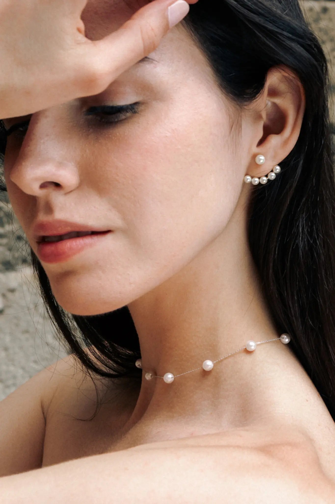 Silver Pearl Swing Earrings