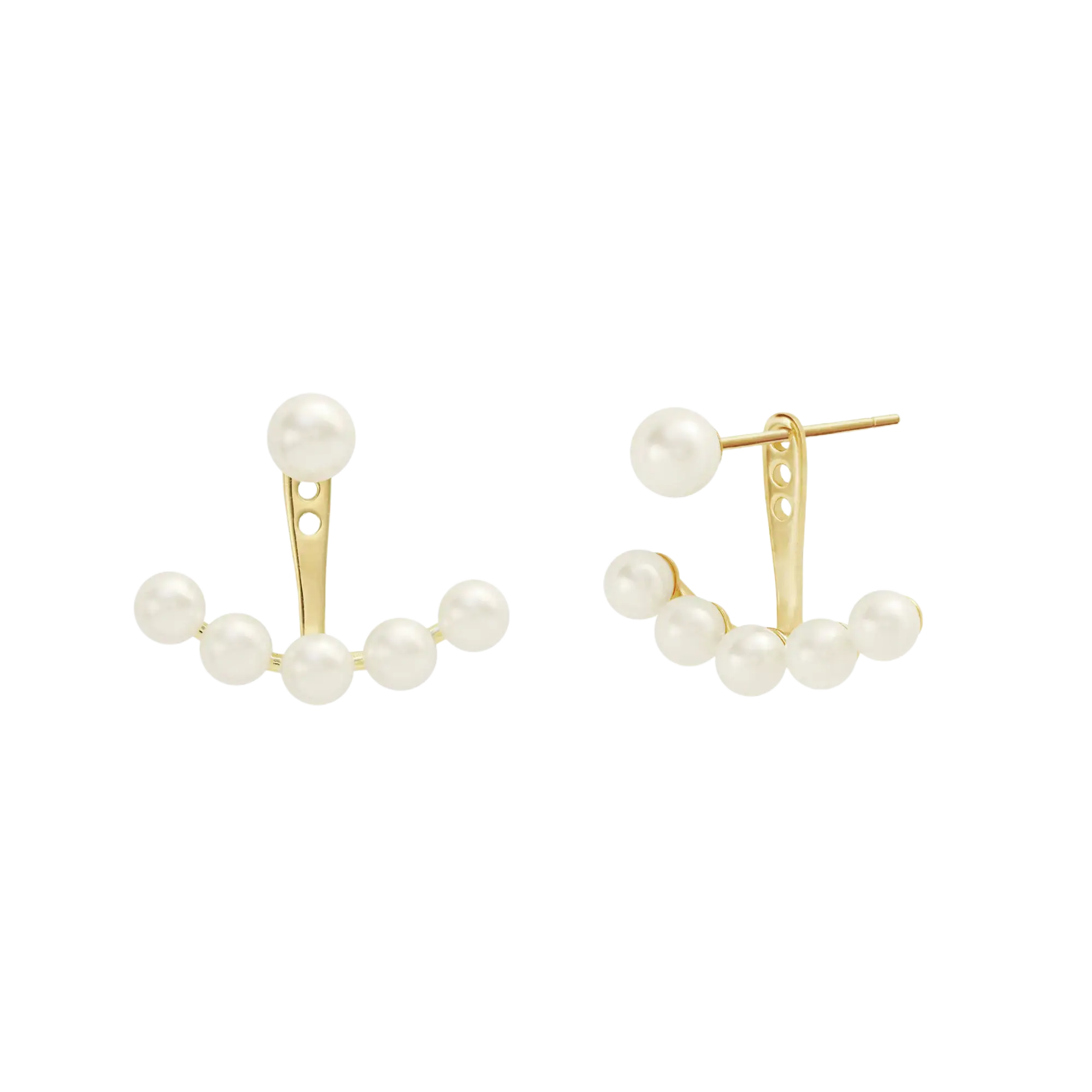 Silver Pearl Swing Earrings