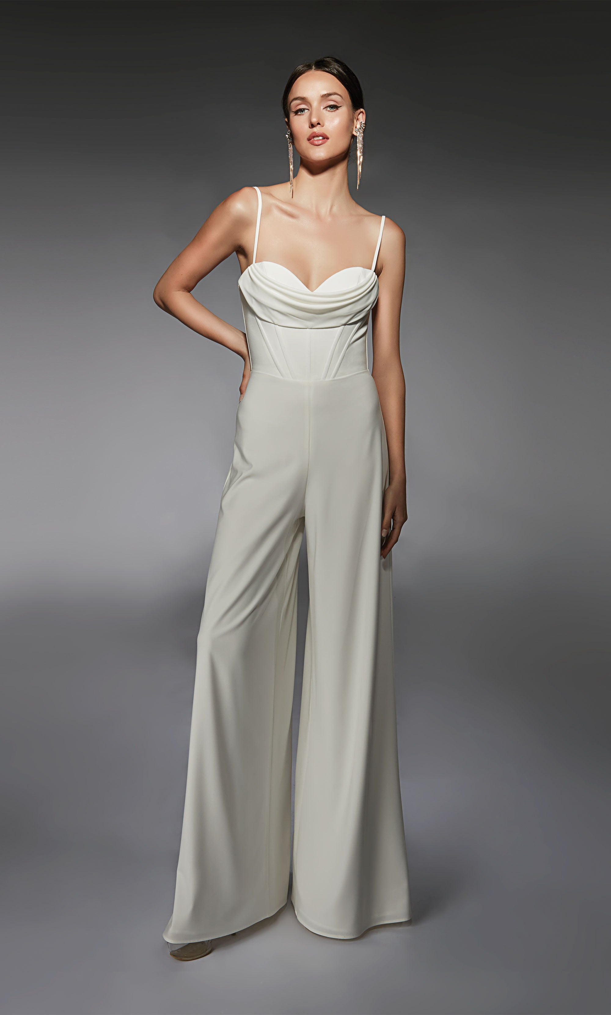 ALYCE Paris 70075 Bridal Sweetheart Neckline Corset Jumpsuit Dress