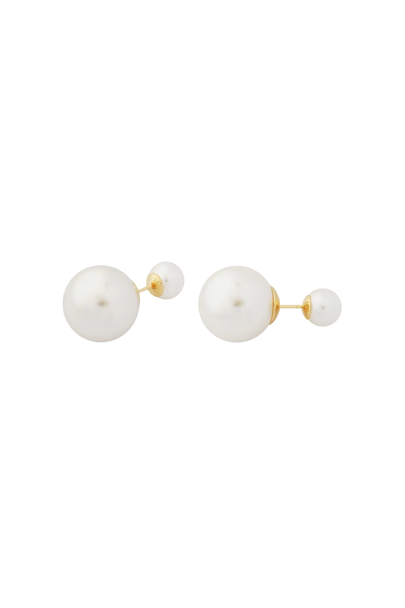 Double Pearl Silver Earrings