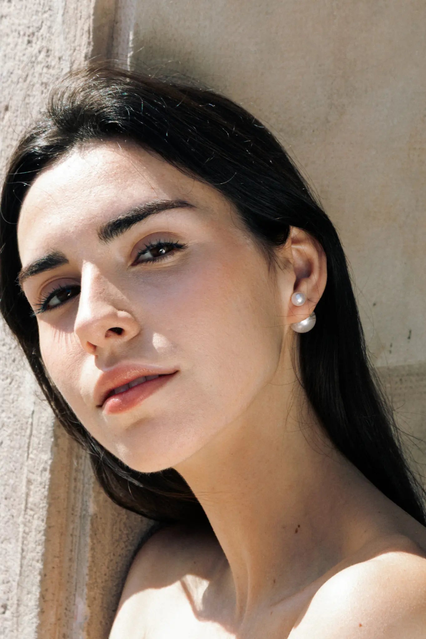 Double Pearl Silver Earrings