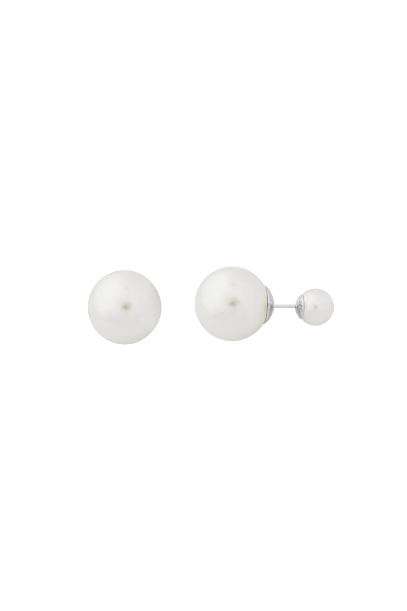 Double Pearl Silver Earrings