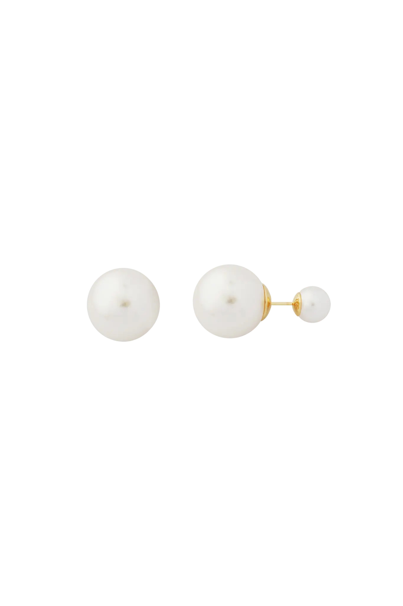 Double Pearl Silver Earrings
